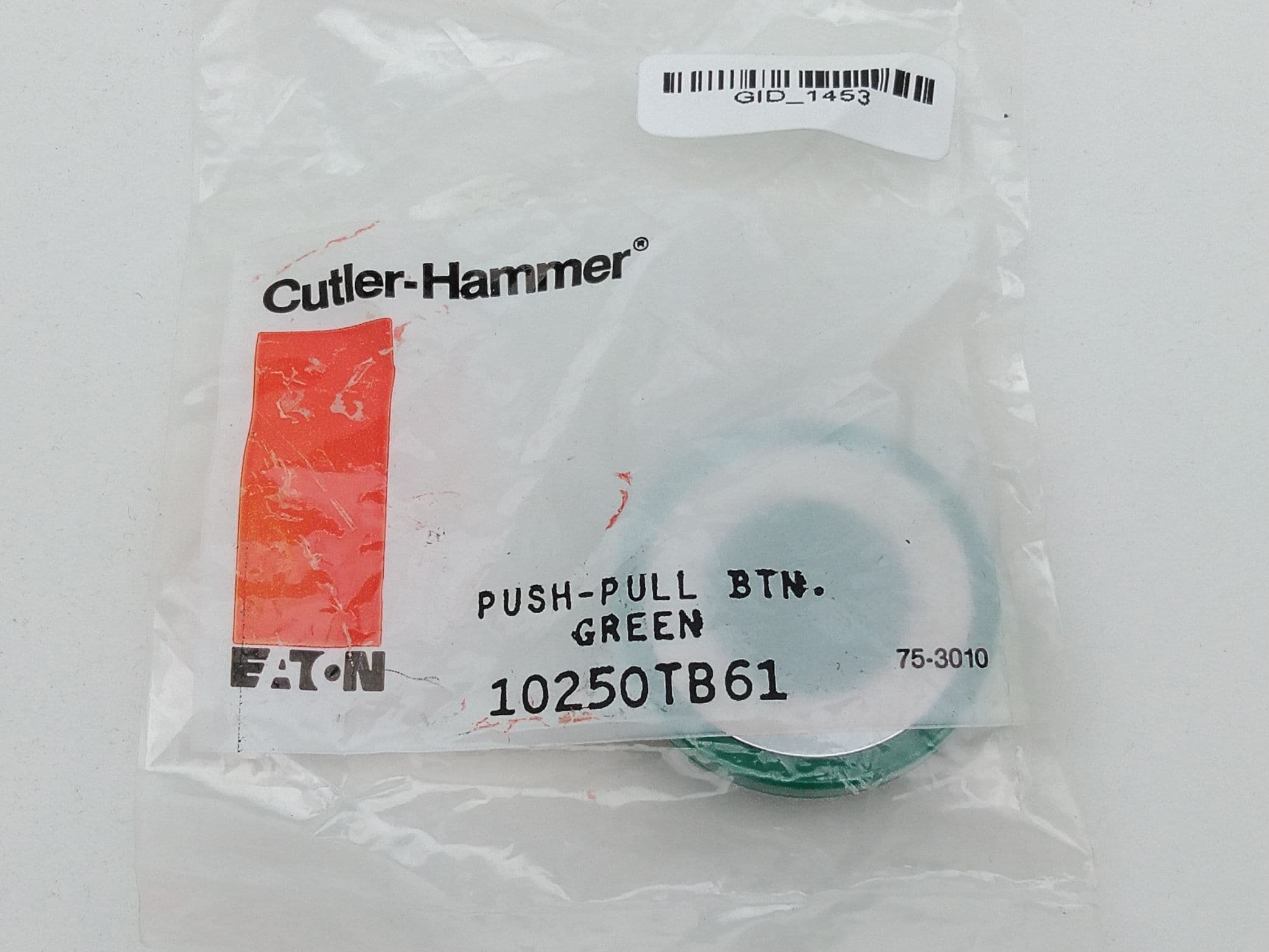 Eaton / Cutler Hammer 10250TB61 Green Push-Pull Operator Button, 40mm