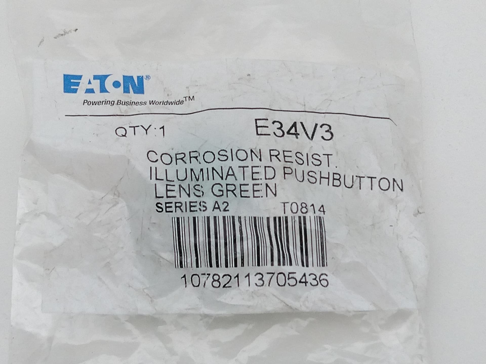 Eaton / Cutler Hammer E34V3 Green Illuminated Replacement Push Button Lens