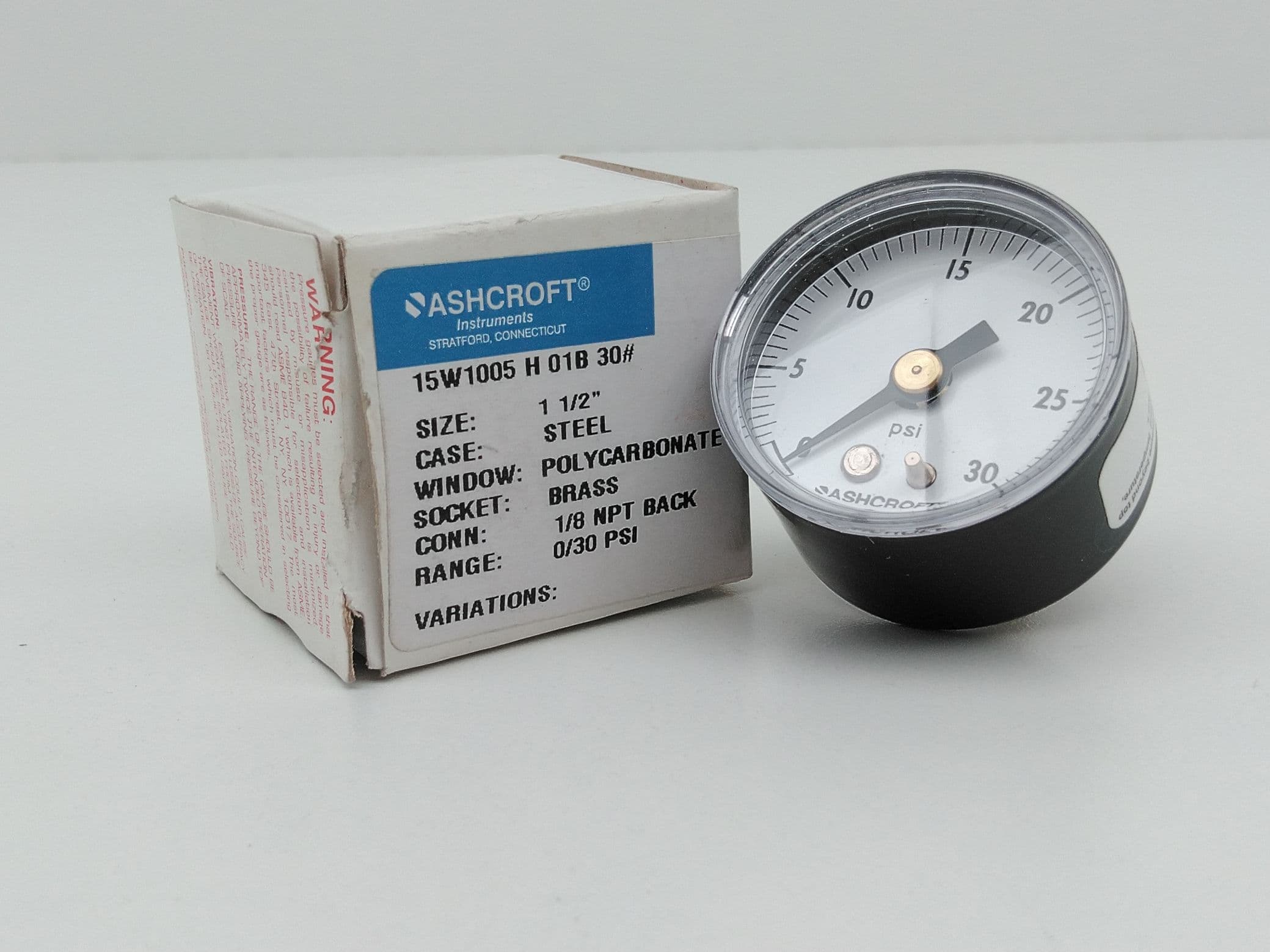Ashcroft 15W1005 H 01B 30 Pressure Gauge