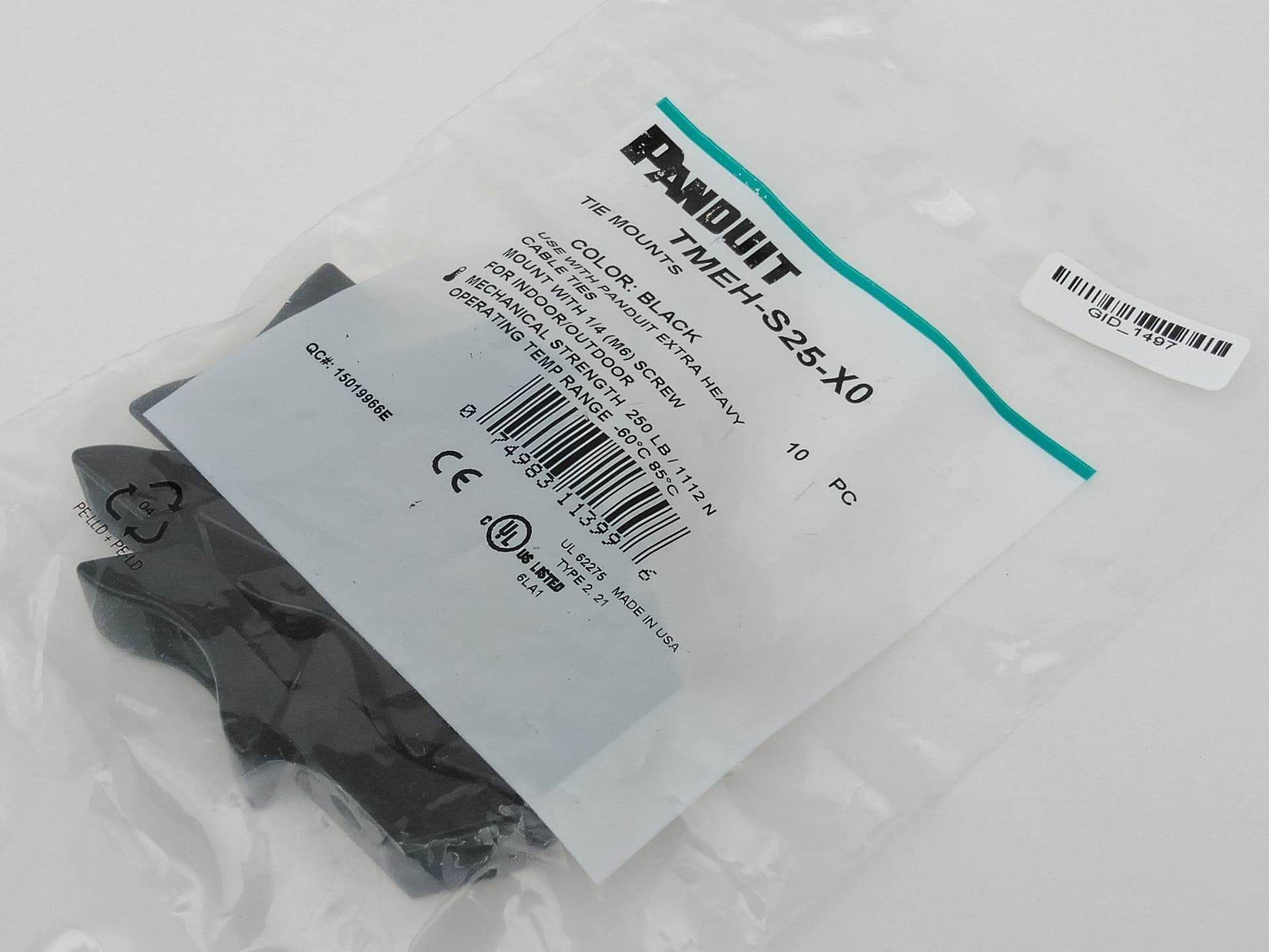 Panduit TMEH-S8C0 Wire Tie Mount #8 screw