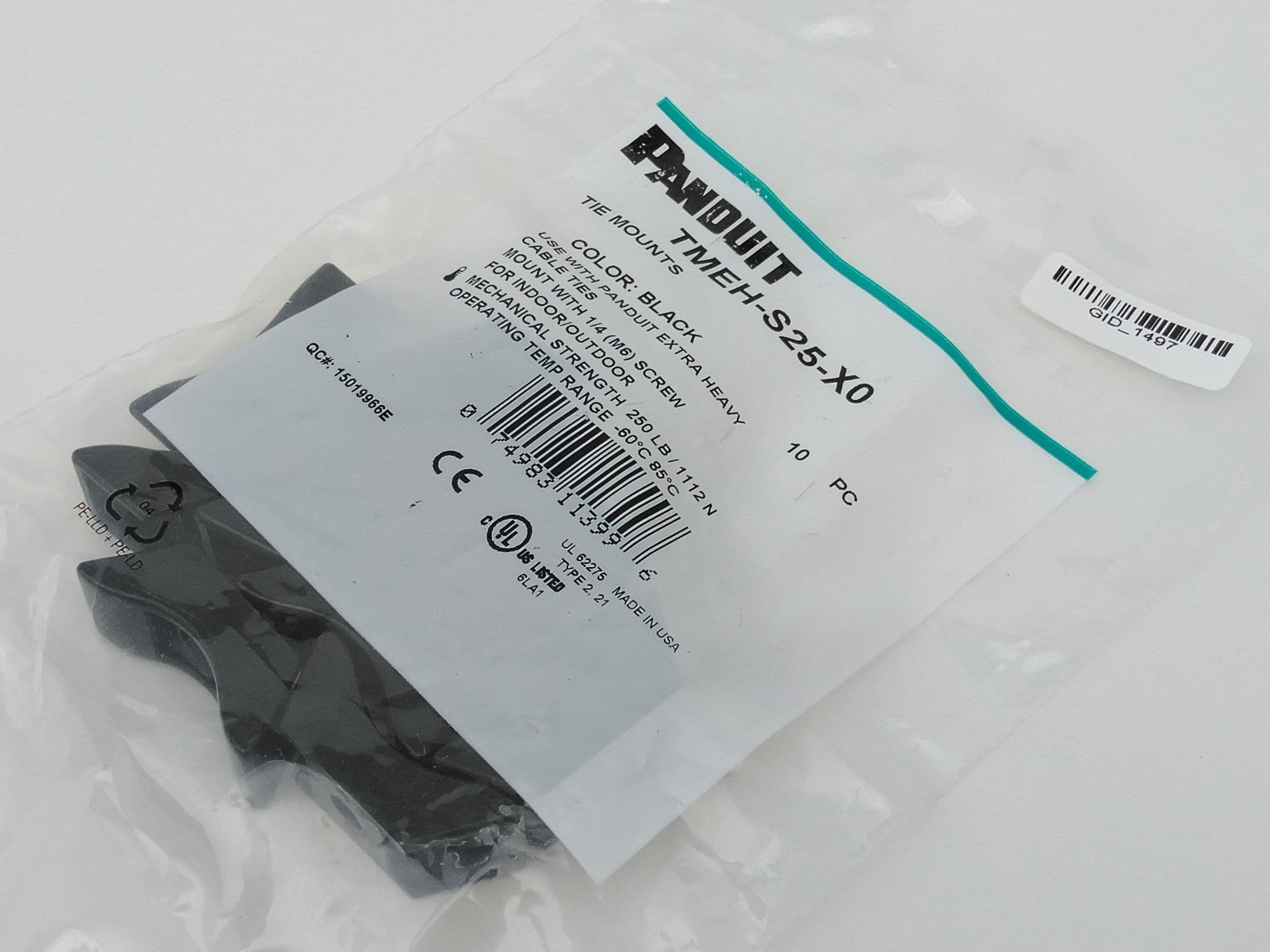 Panduit TMEH-S8C0 Wire Tie Mount #8 screw