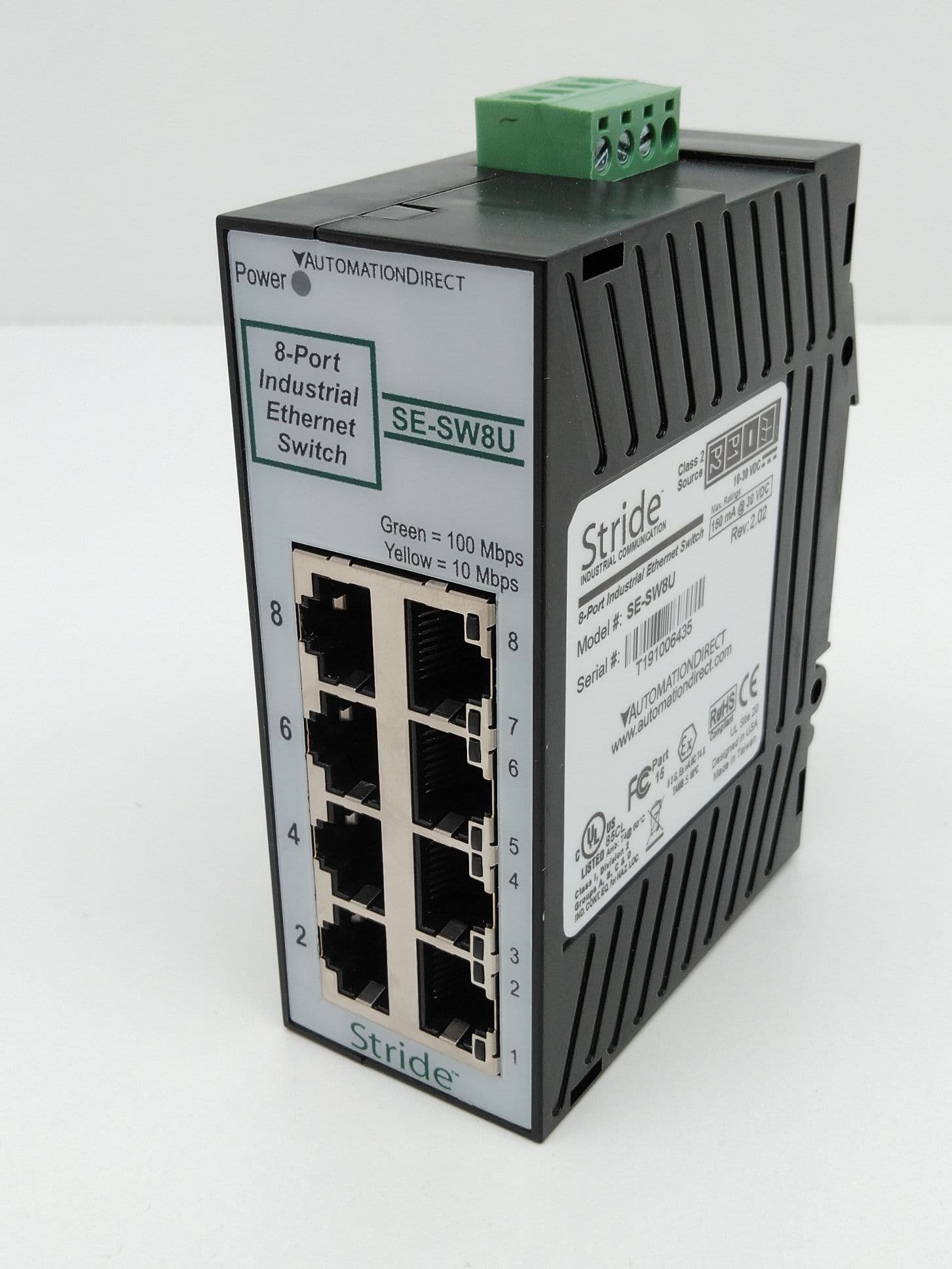 Automation Direct / Stride SE-SW8U Rev: 2.02 8-Port Industrial Ethernet Switch
