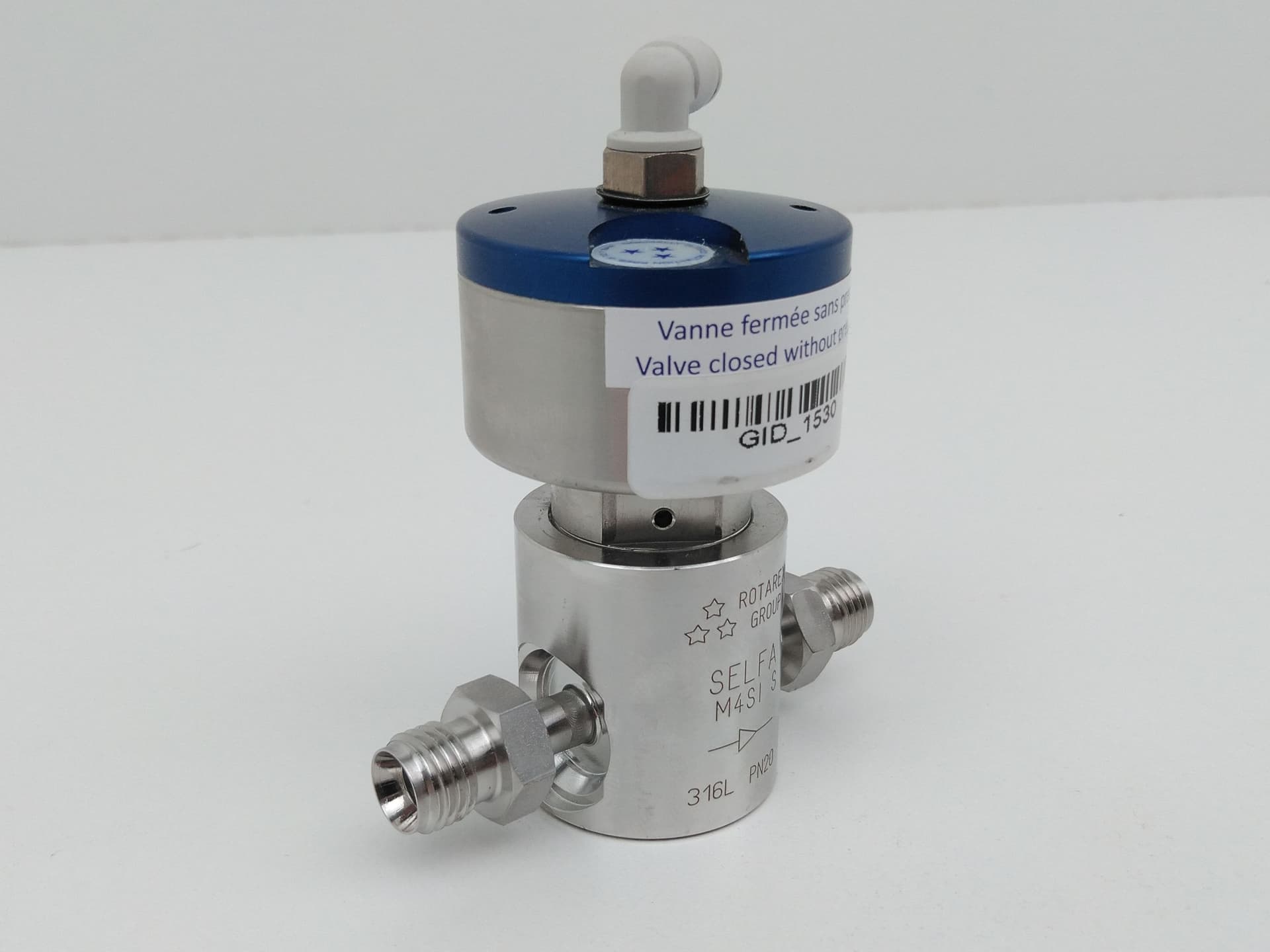 Rotarex Group SELFA M4SI S Inline Diaphragm Valve, 1/4" Compression