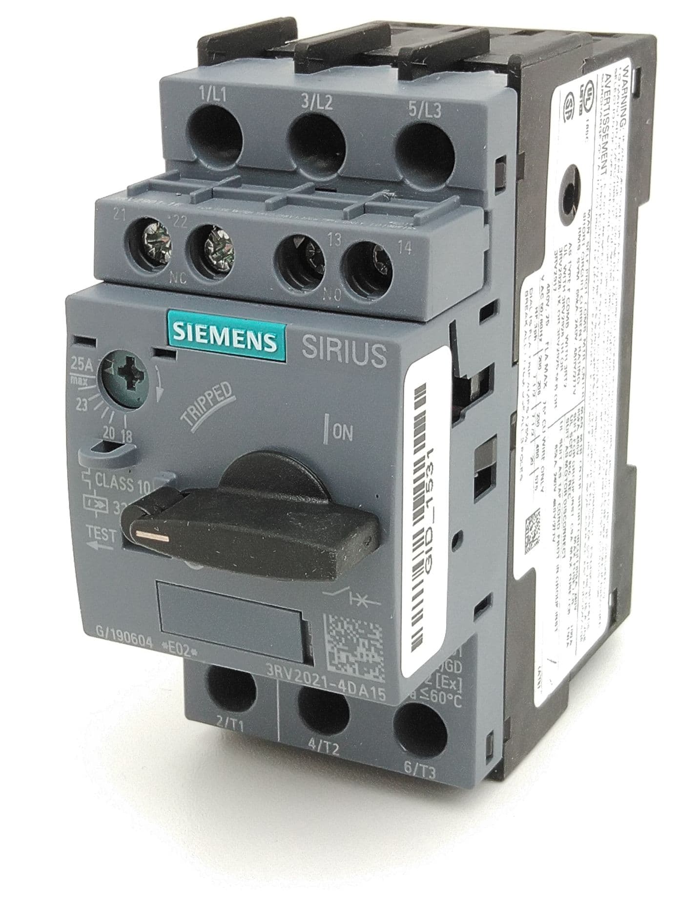 Siemens 3RV2021-4DA15 Motor Protection Circuit Breaker, 325A