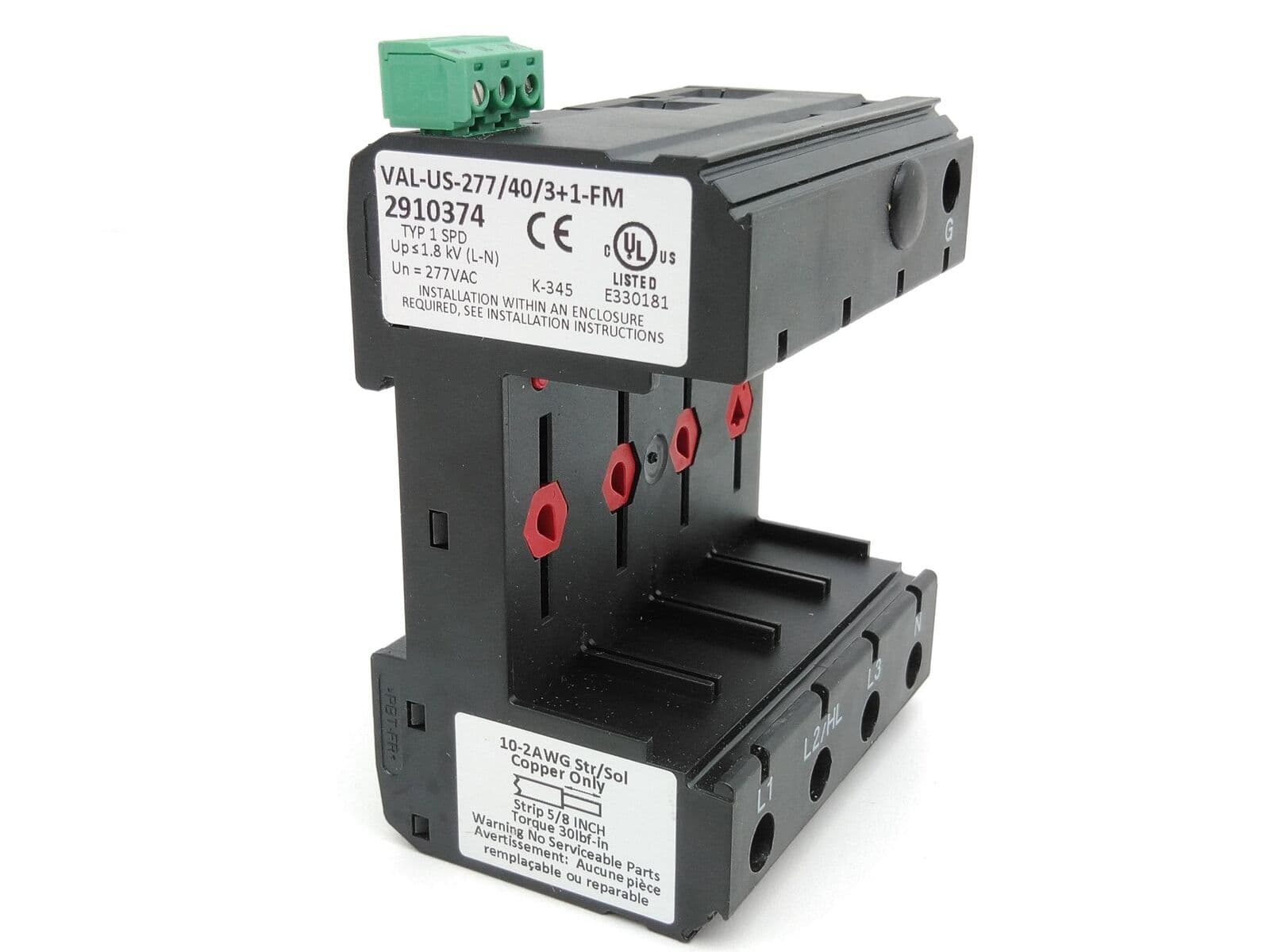 Phoenix Contact VAL-US277/40/3+1-FM / 2910374 4-Channel Surge Protective Device