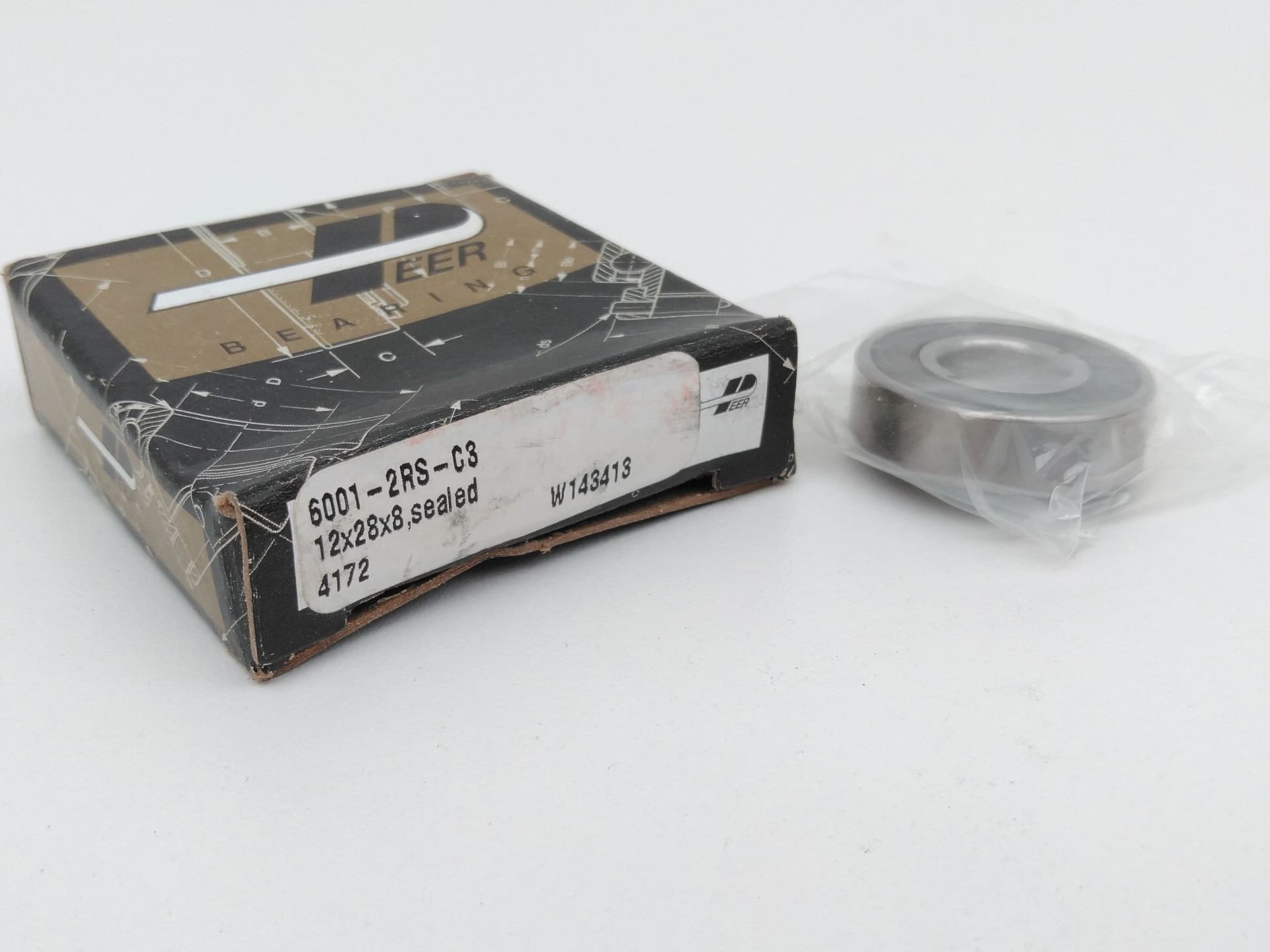 Peer Bearing 6001-2RS-C3 Radial/Deep Groove Double Sealed Ball Bearing