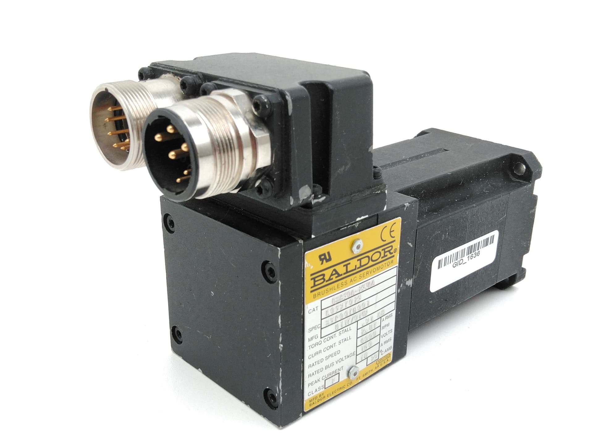 Baldor BSM50A-233AA Brushless AC ServoMotor,160V, 2-10A, 4000 RPM, .91nm