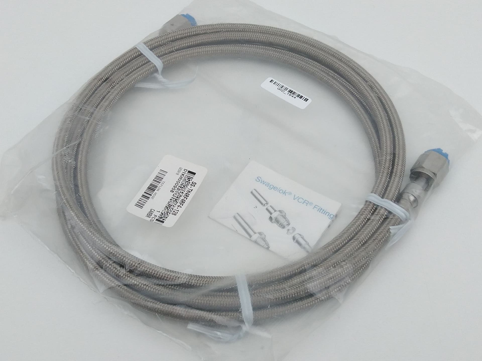 Swagelok SS-TH4RF4RF4-128 PTFE-Lined, Stainless Steel Braided Hose 128" Long