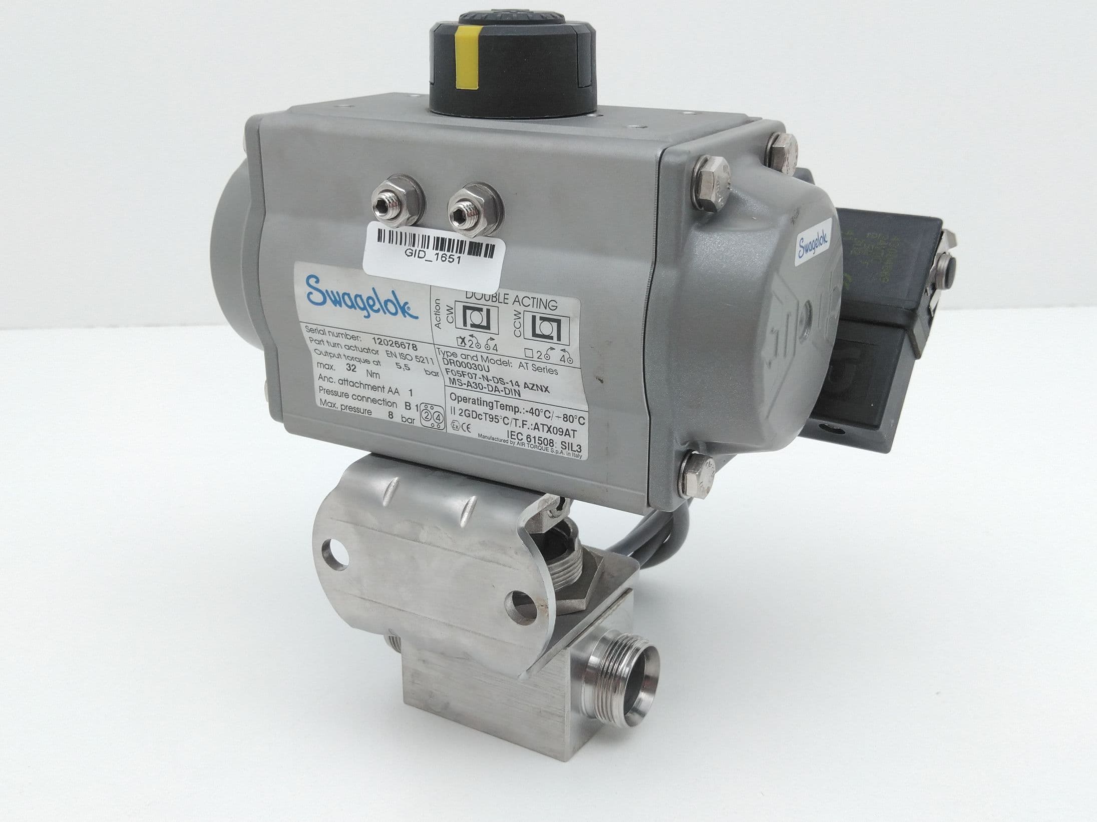 Swagelok DR00030U F05F07-N-DS-14 AZNX MS-A30- DA DIN Valve Actuator & Valve