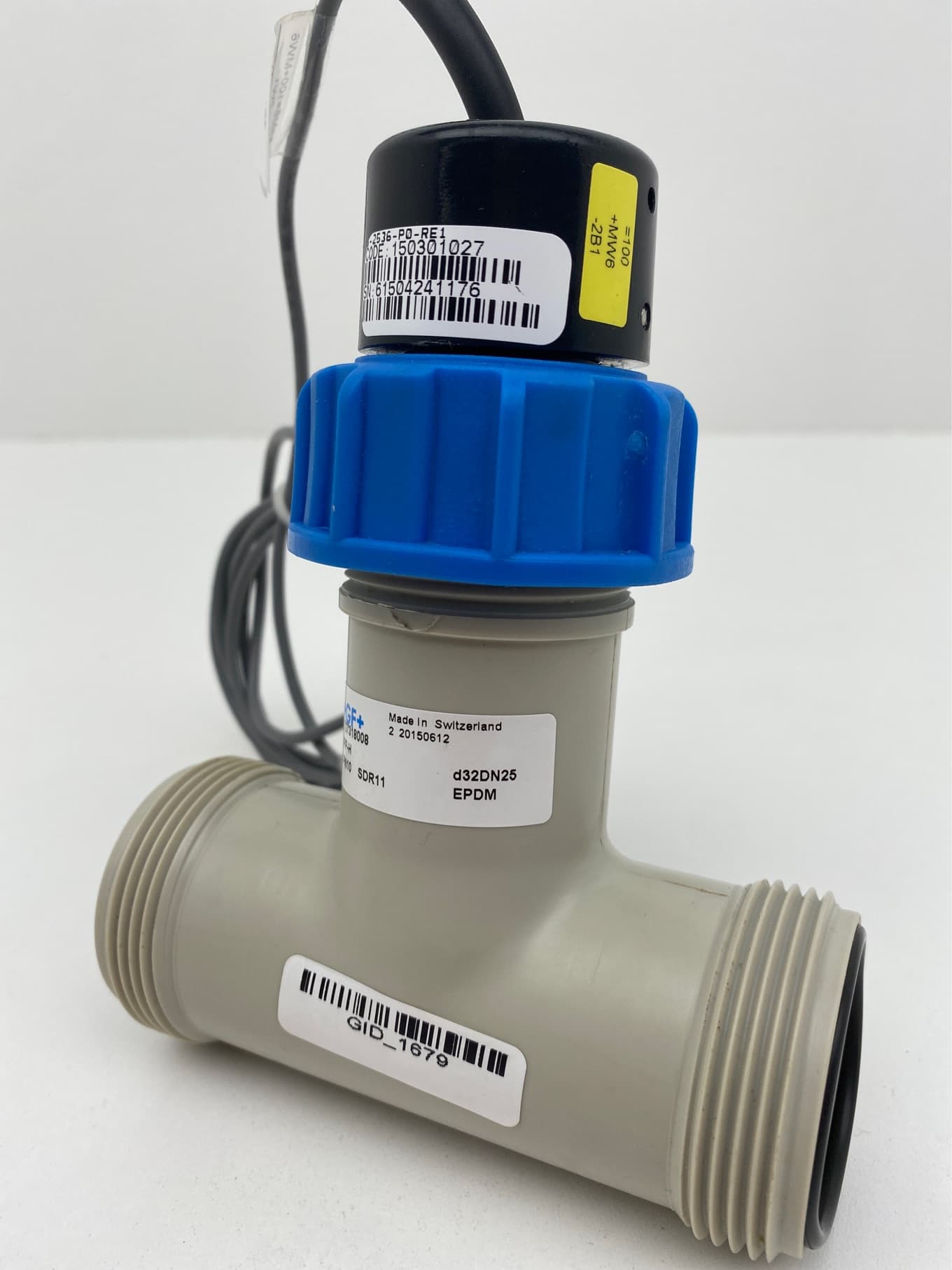 Georg Fischer 3-2536-P0-RE1 / 150301027 Paddlewheel Flow Sensor w/DN25,EPDM Tee
