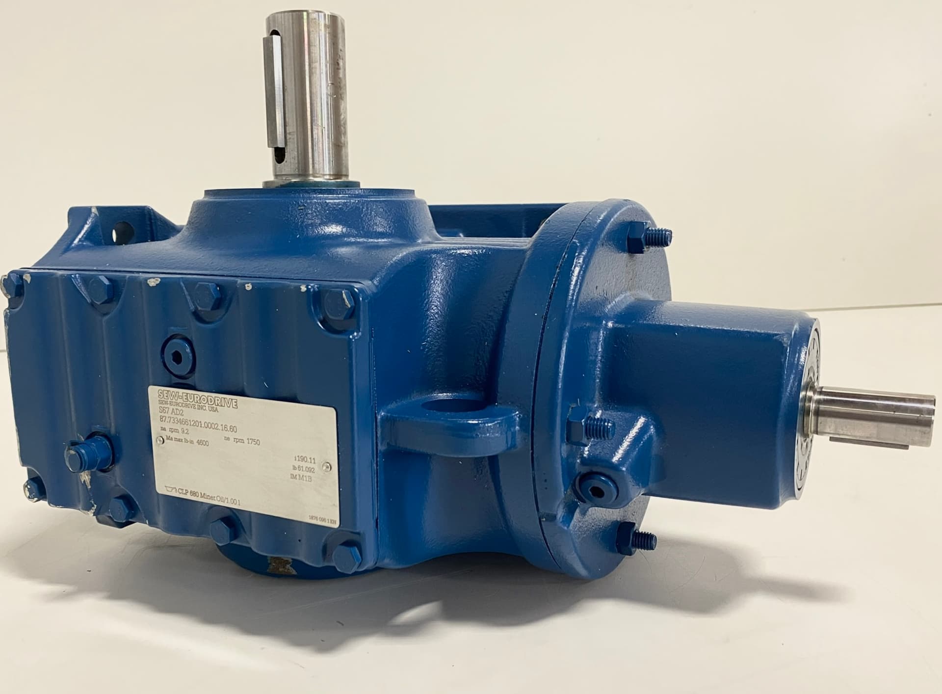 SEW Eurodrive S67 AD2 SpiroPlan Right Angle Gear Reducer 190.11 to 1