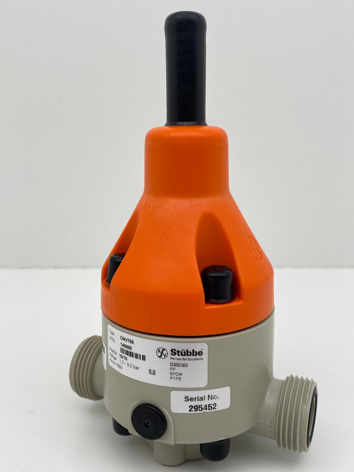 Stubbe DMV755 148988 Pressure Reducing Valve, PP, EPDM PTFE, DN 15
