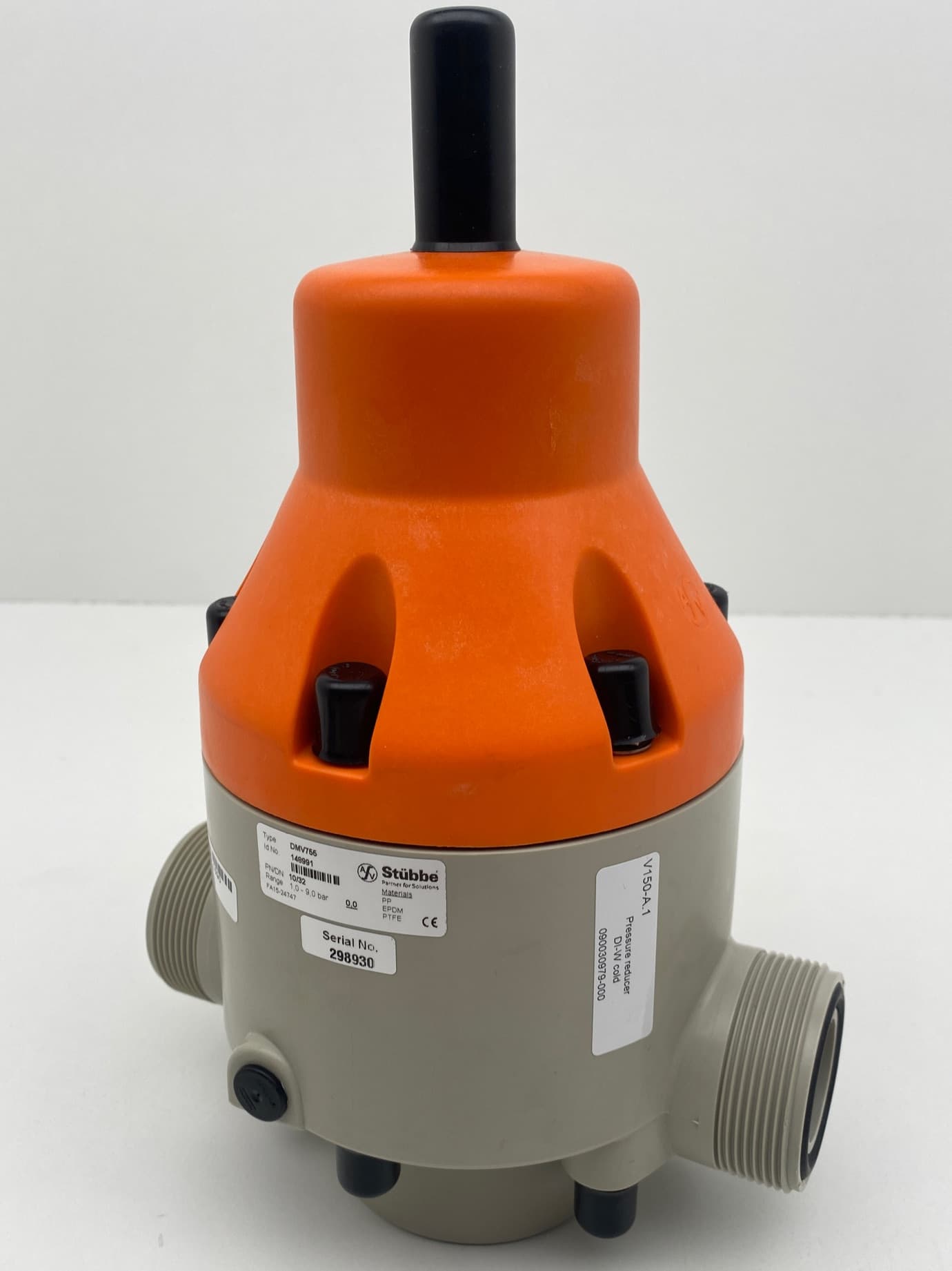 Stubbe DMV755 148991 Pressure Reducing Valve, PP, EPDM PTFE, DN 32