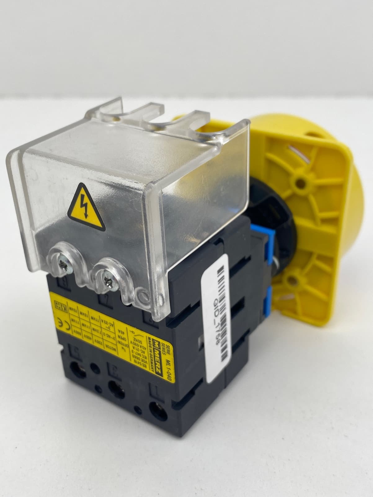 Merz ML1-040 Door Mounting Red/Yellow Handle Disconnect Switch, 3P, 600VAC, 40A