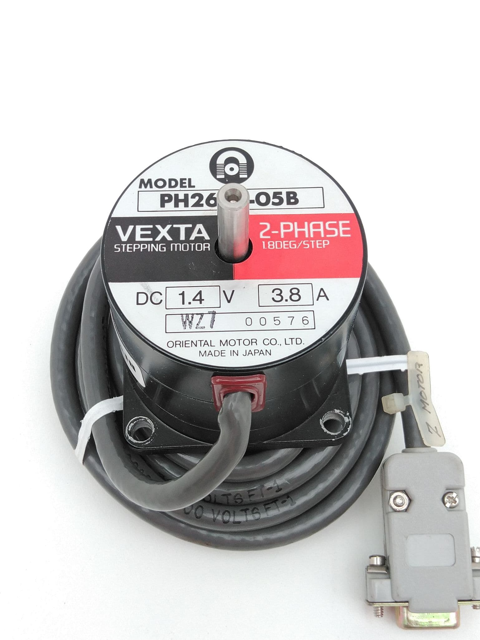 Vexta PH265L-05B Stepper Motor 3.8A, 1.4VDC, 2-Phase, 1.8 Deg/Step, 9Ft Cable