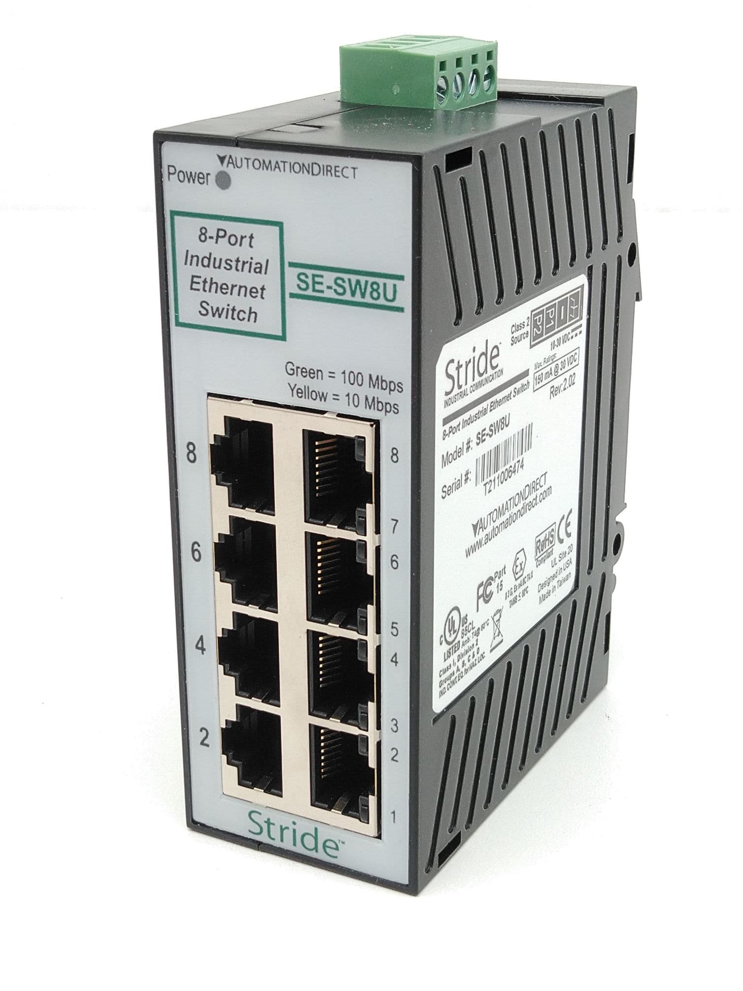 Stride/Automation Direct SE-SW8U Unmanaged Ethernet Switch, 8 port