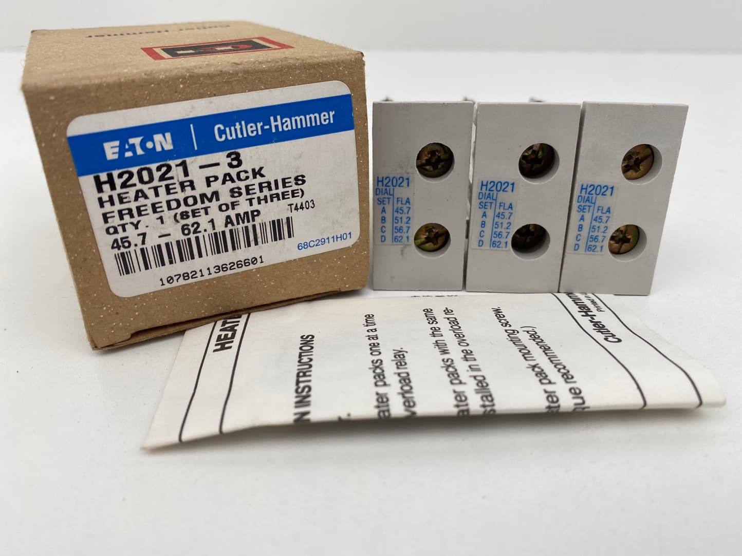 Eaton Cutler-Hammer H2021-3 Overload Heater Coil Pack Freedom Series 45.7-62.1A