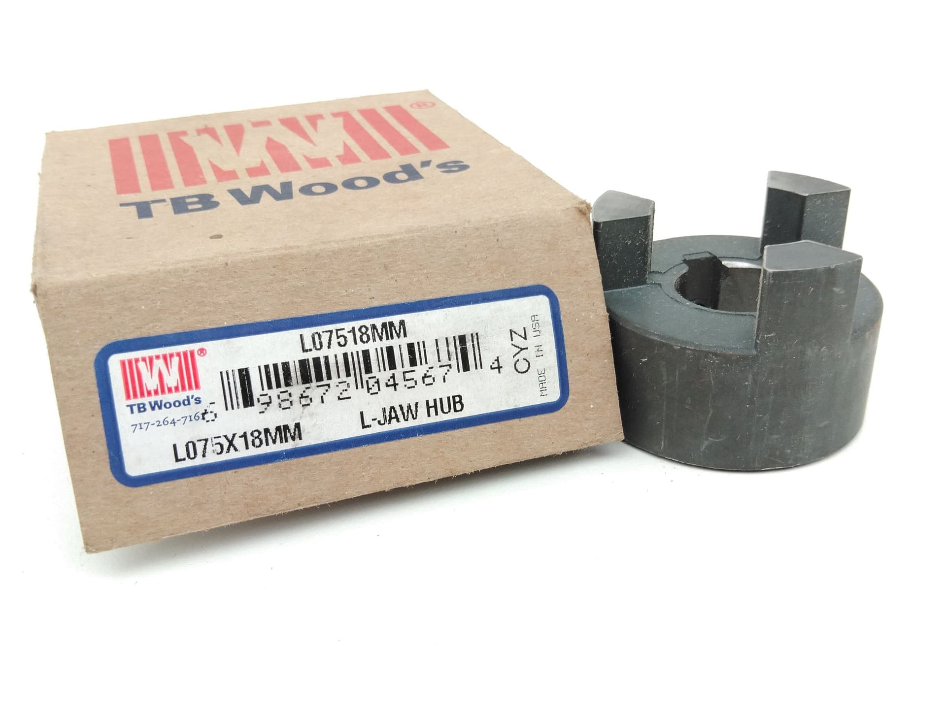 TB Woods L07518MM L-Jaw Coupling Hub 75x18mm