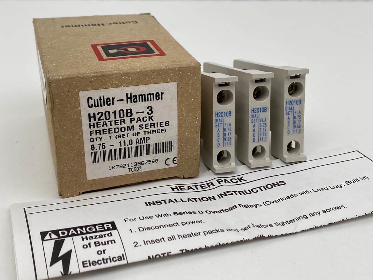 Eaton Cutler-Hammer H2010B-3 Overload Heater Coil Pack Freedom Series 6.75-11A