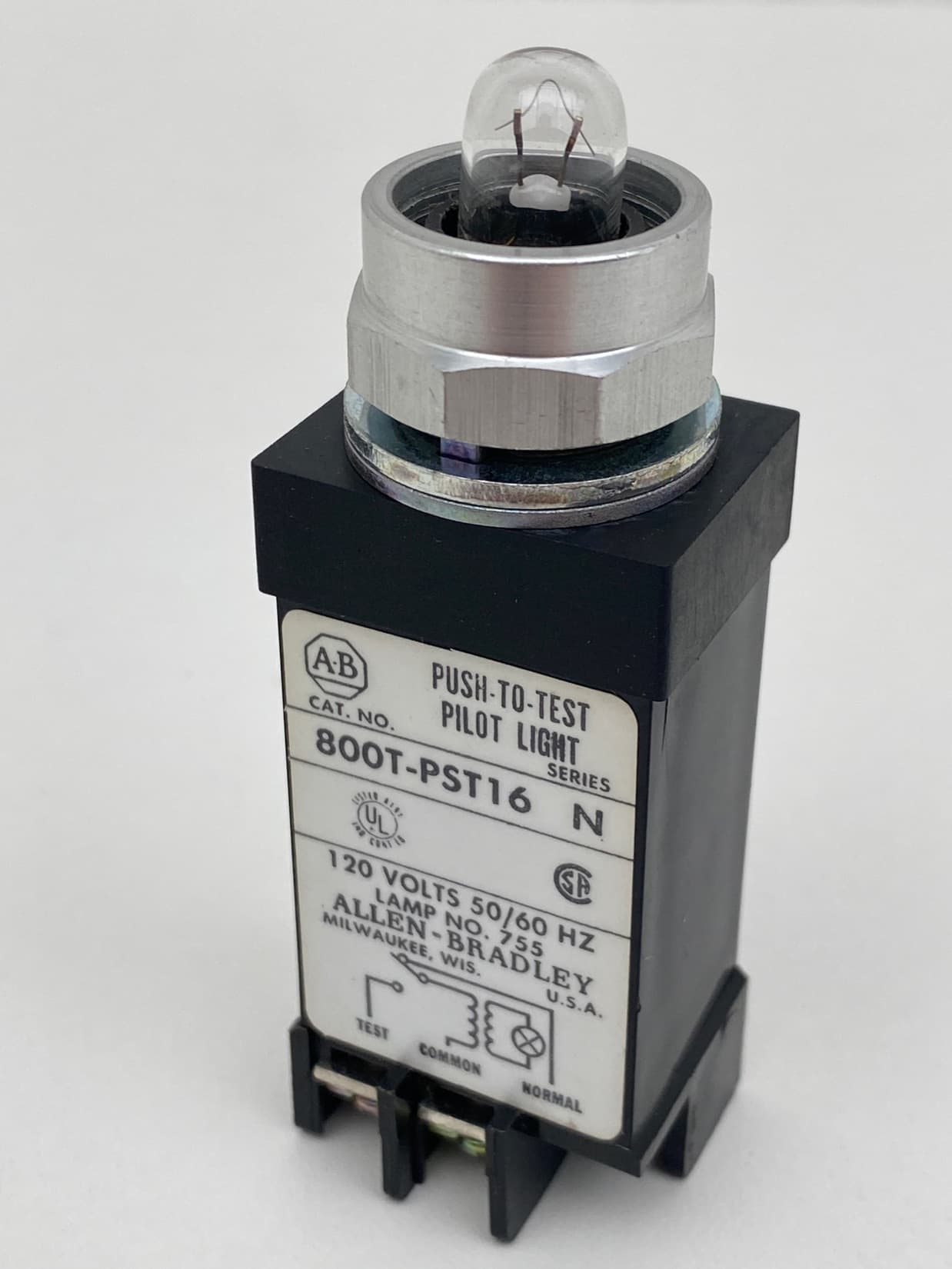Allen-Bradley 800T-PST16 Push-To-Test Pilot Light Ser N, 120V