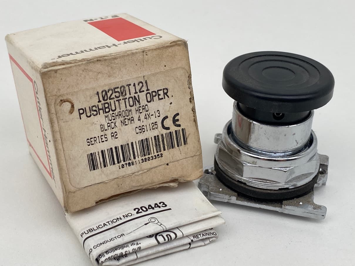 Eaton Cutler-Hammer 10250T121 Non-Illuminated Mushroom Head PushButton, Black