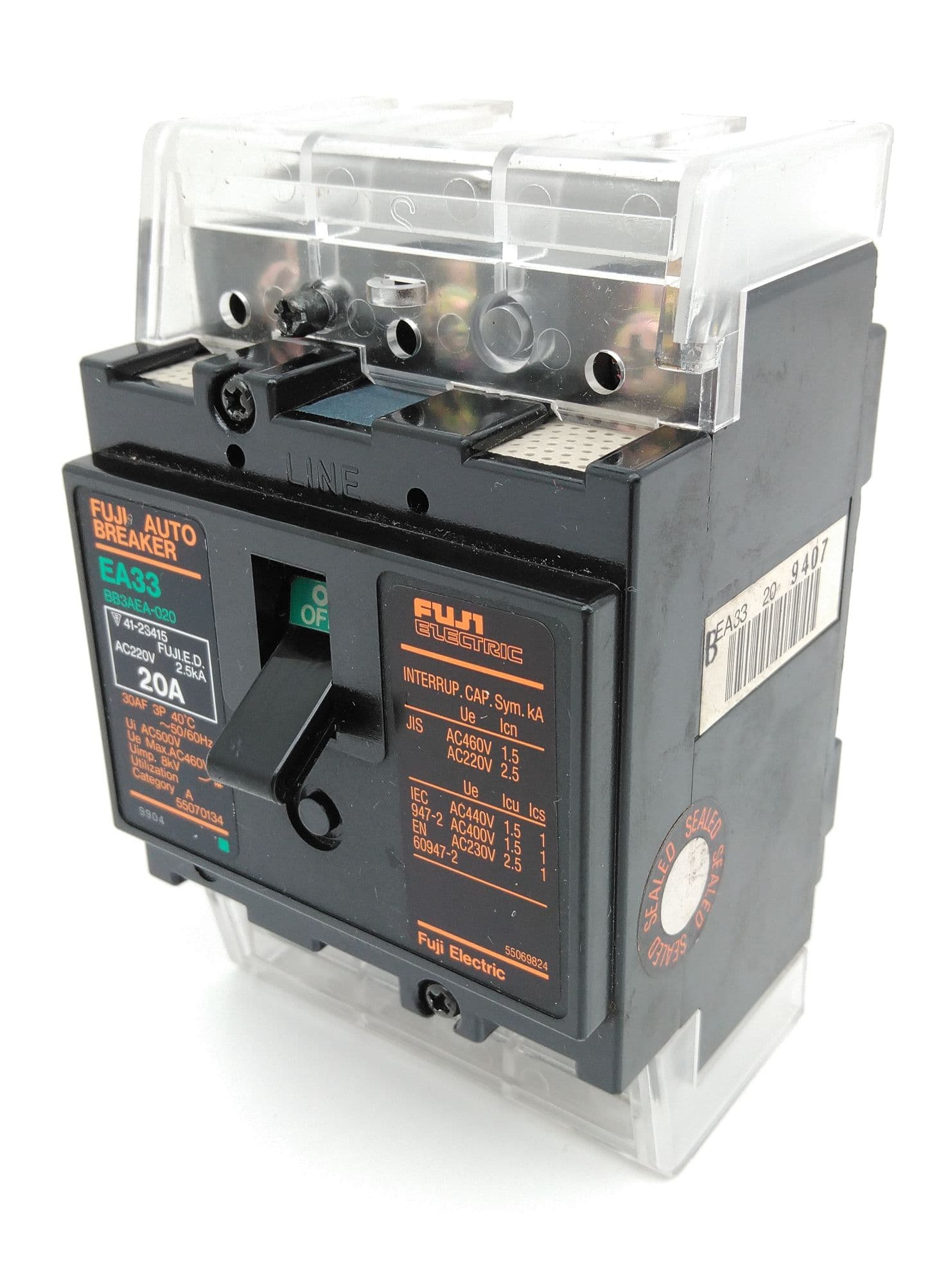 Fuji Electric EA33 BB3AEA-020 Circuit Breaker 240V, 3P, 20A