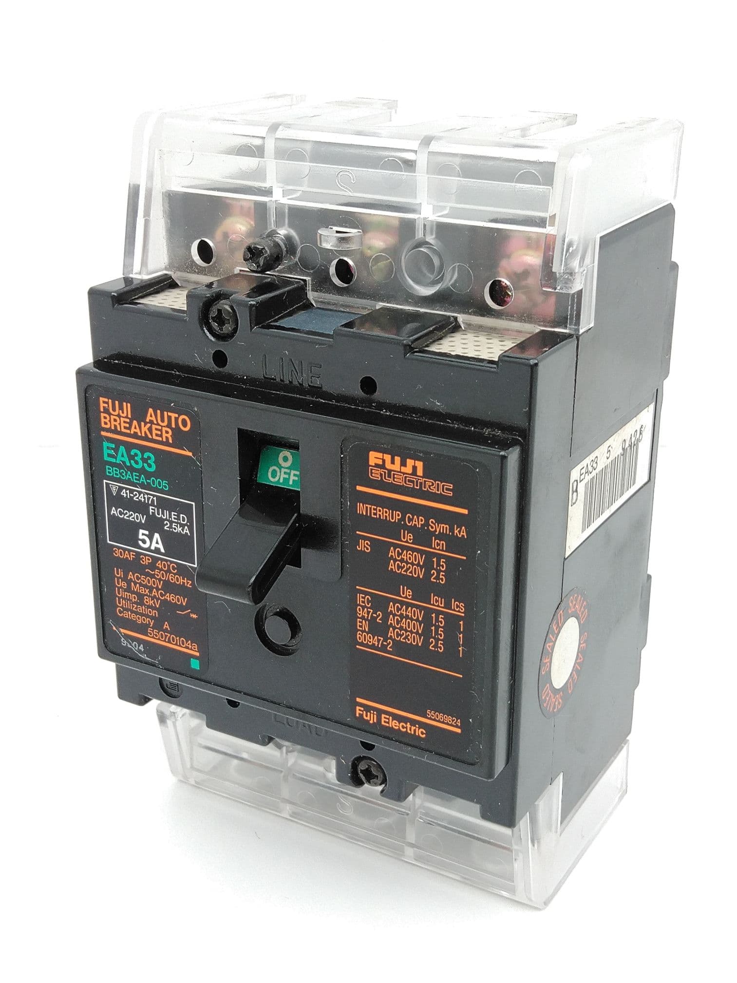 Fuji Electric EA33 BB3AEA-005 Circuit Breaker 240V, 3P, 5A