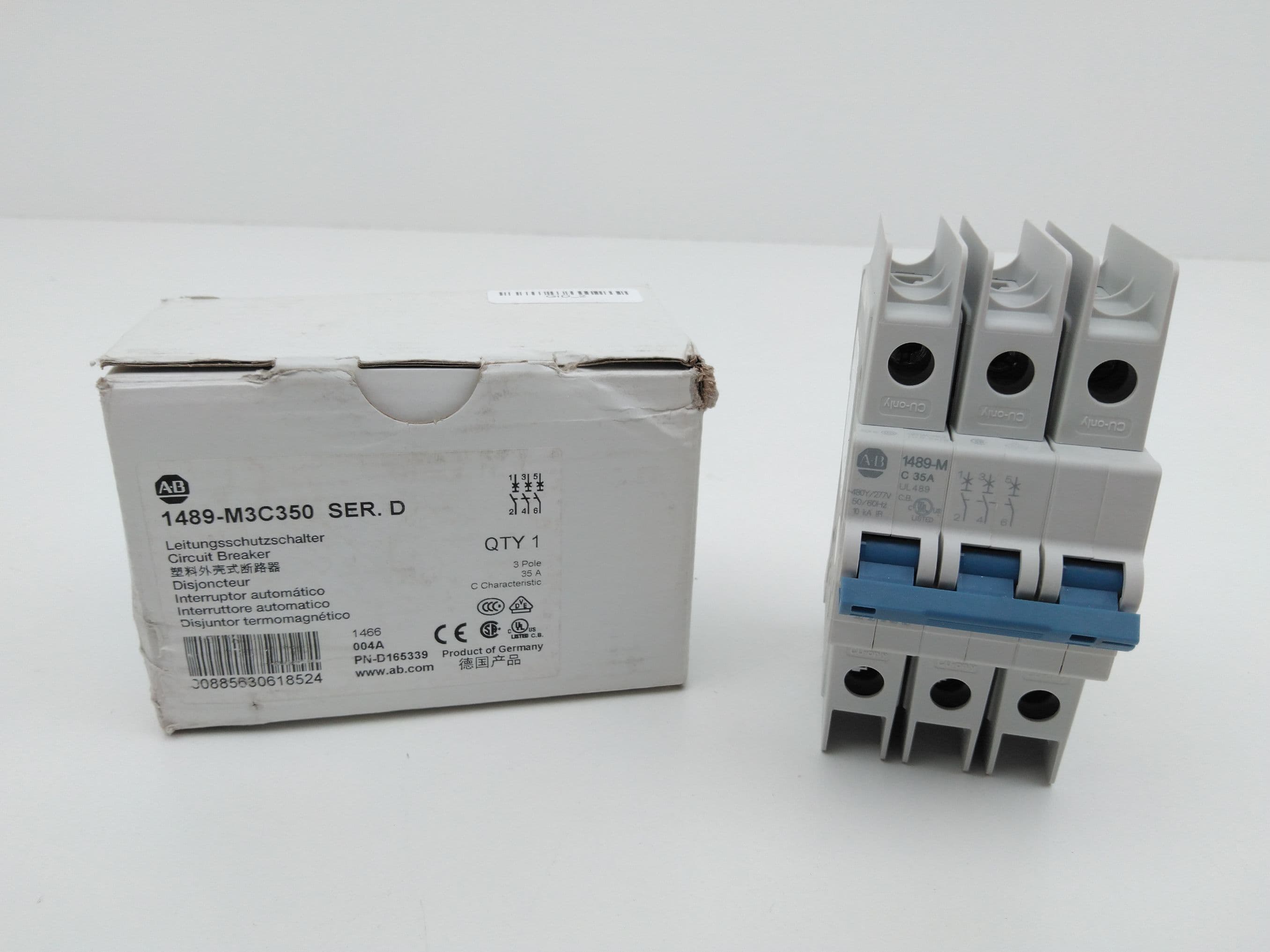 Allen-Bradley 1489-M3C350 Ser D Miniature Circuit Breaker 35A, 3P, 480Y/277V