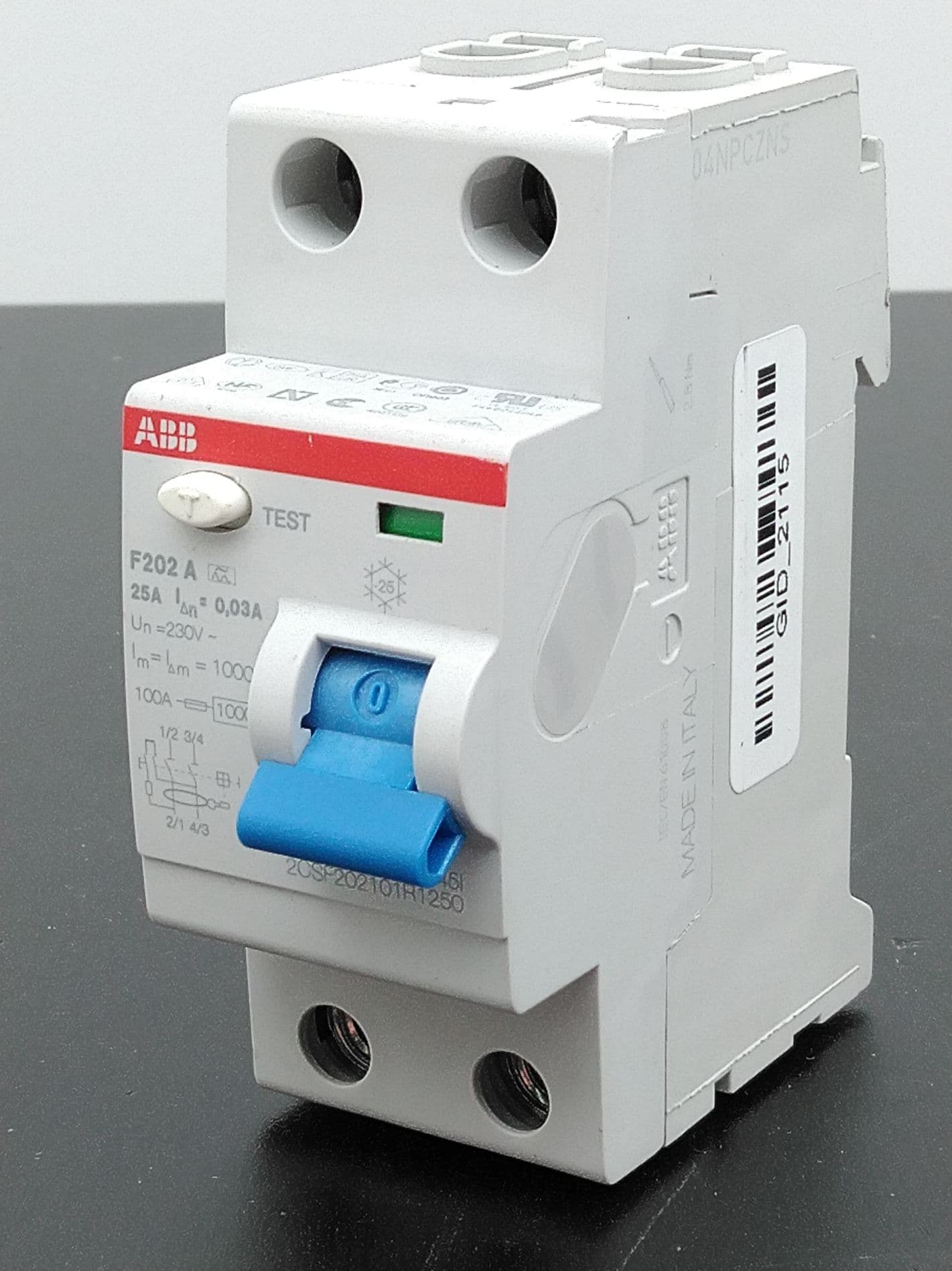 ABB F202 A-25/0.03 / 2CSF202101R1250 Residual Circuit Breaker 230V, 25A, 2 Pole