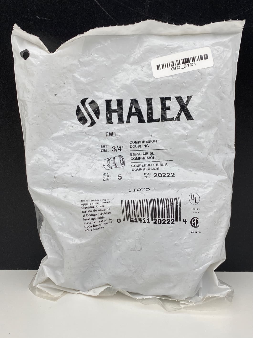 Halex 20222 Compression Coupling 3/4”