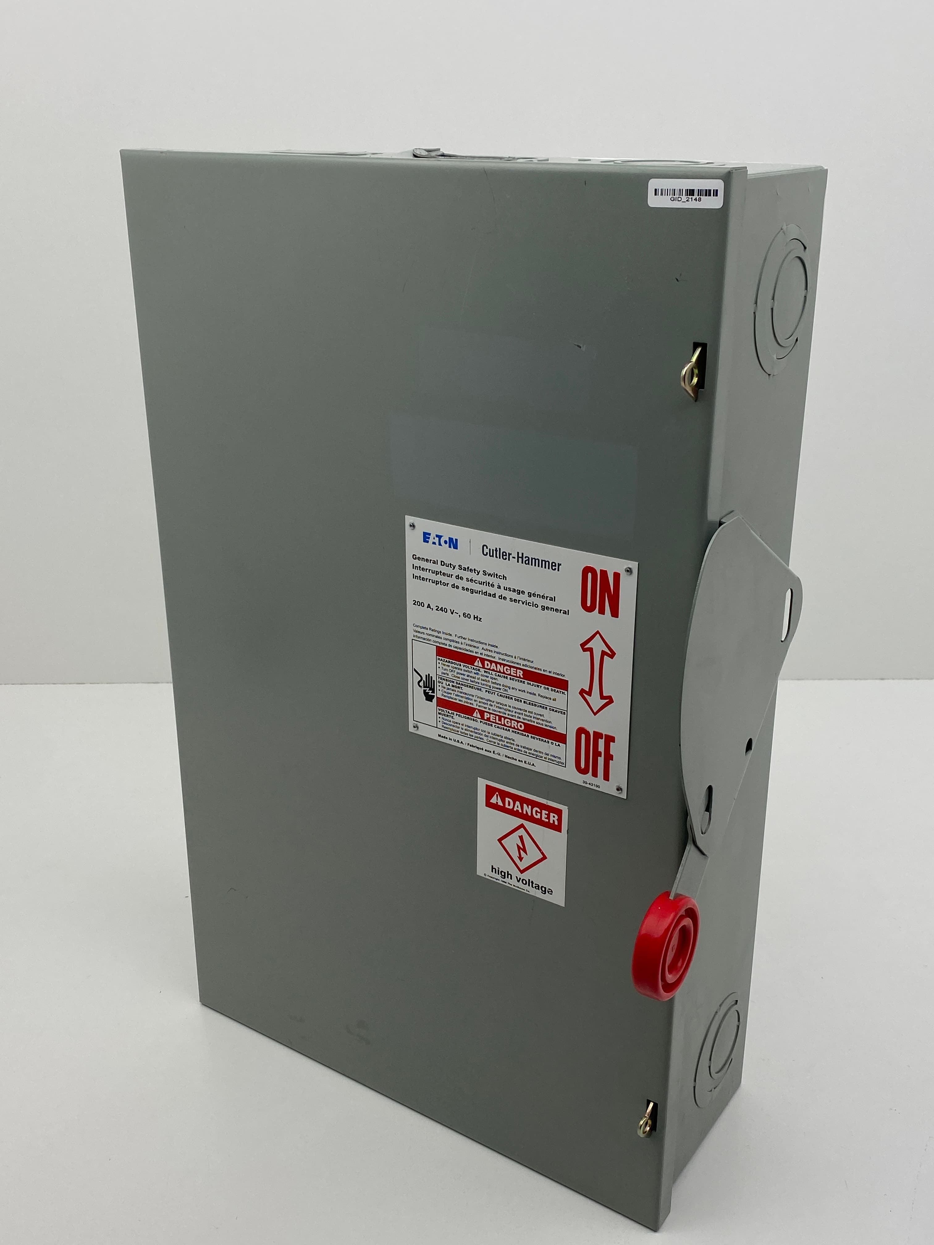 Eaton / Cutler-Hammer DG324UGK General Duty non-Fusible Safety Switch 200A 240V