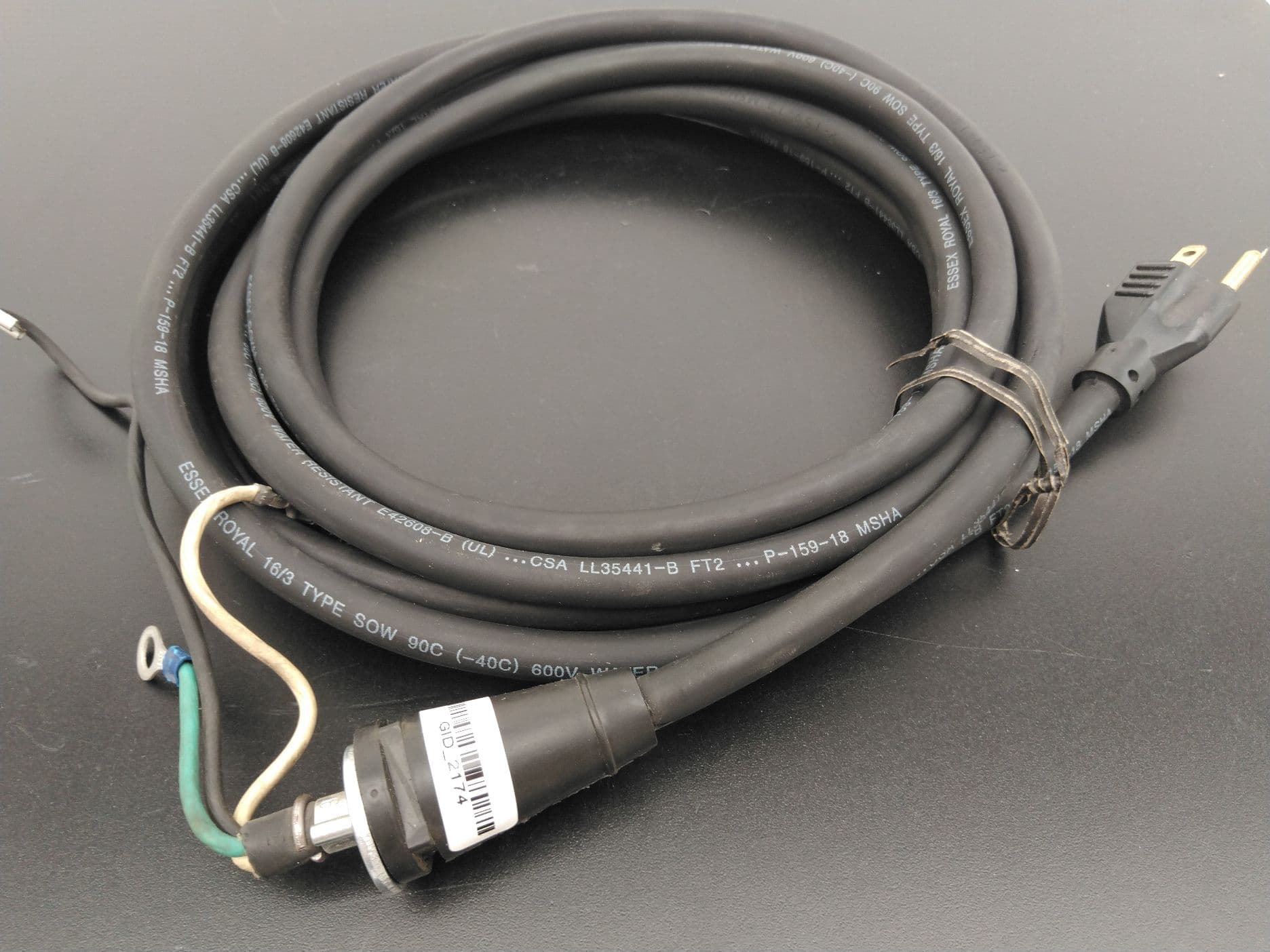 CM Columbus McKinnon 28548 Hoist Power Cable Assembly, 15' 115V