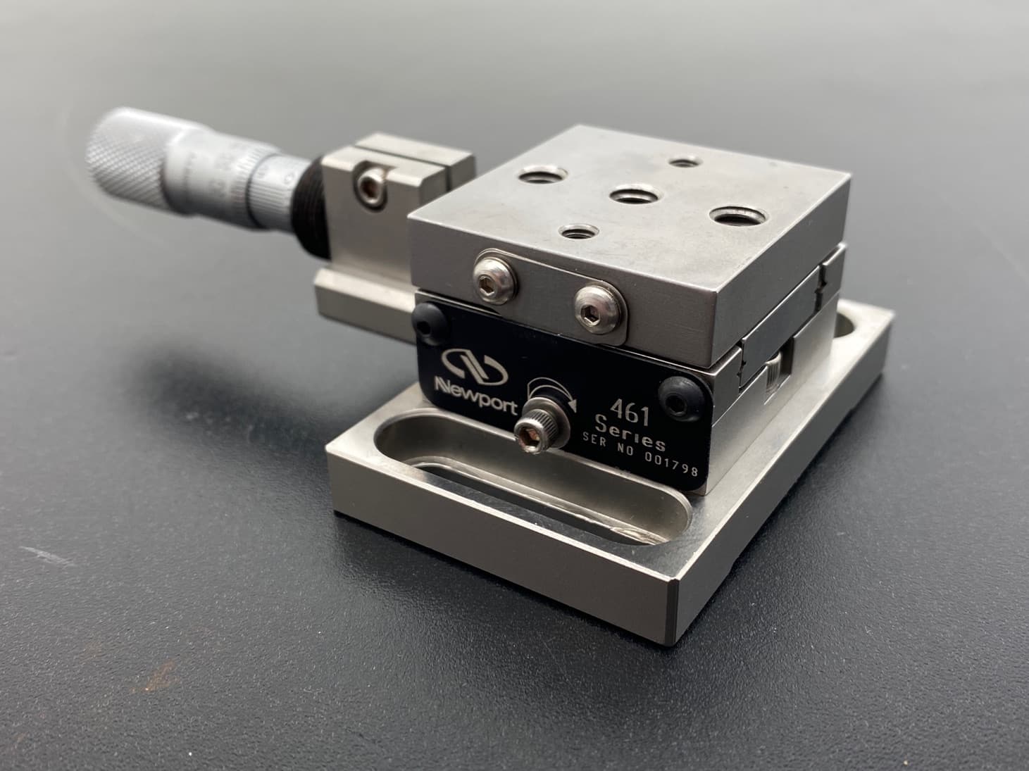 Newport 461 XM SM13 13mm Linear Stage with 13mm Vernier Micrometer