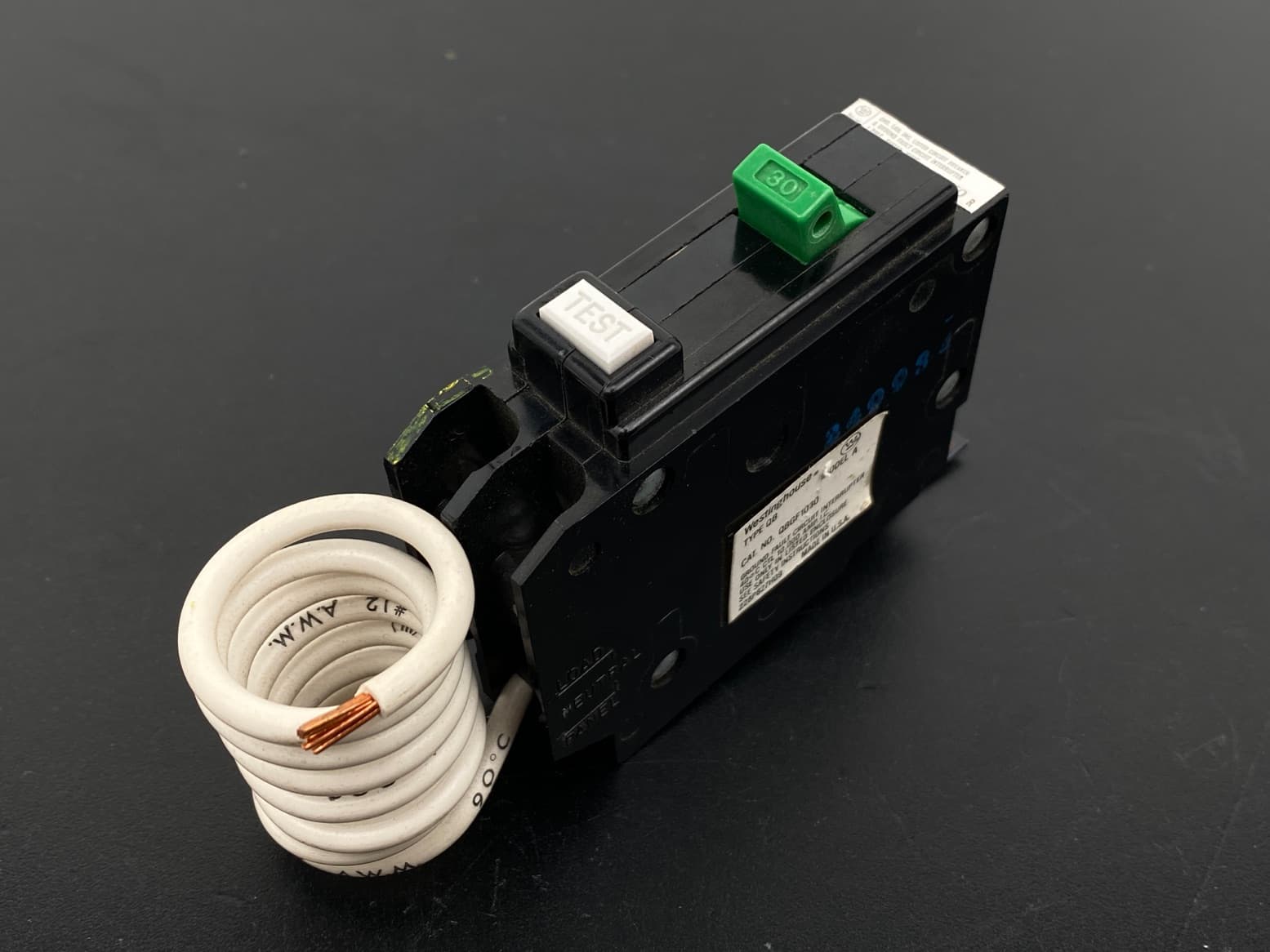 Westinghouse QBGF 1030 GGCI Breaker 30A, Single Pole