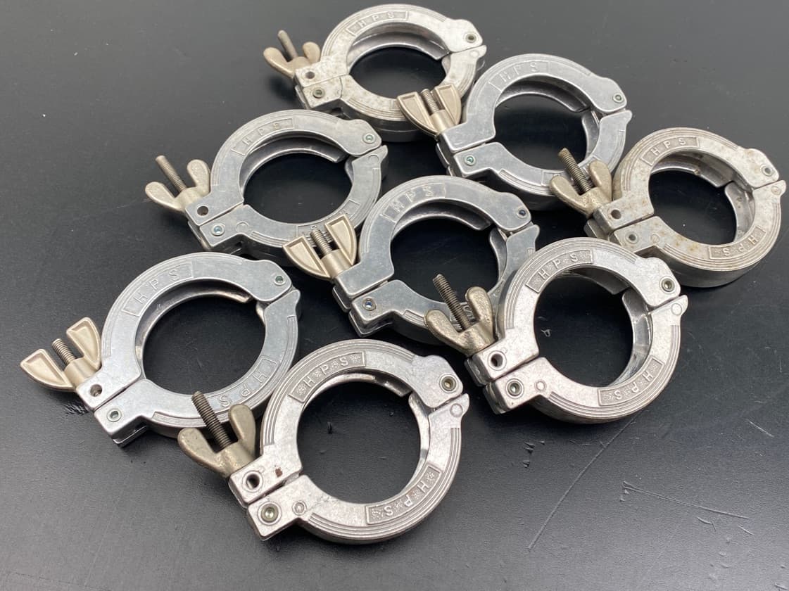 HPS Vacuum Products NW-40 / KF-40 Hinge Clamp, Aluminum- Lot of Eight