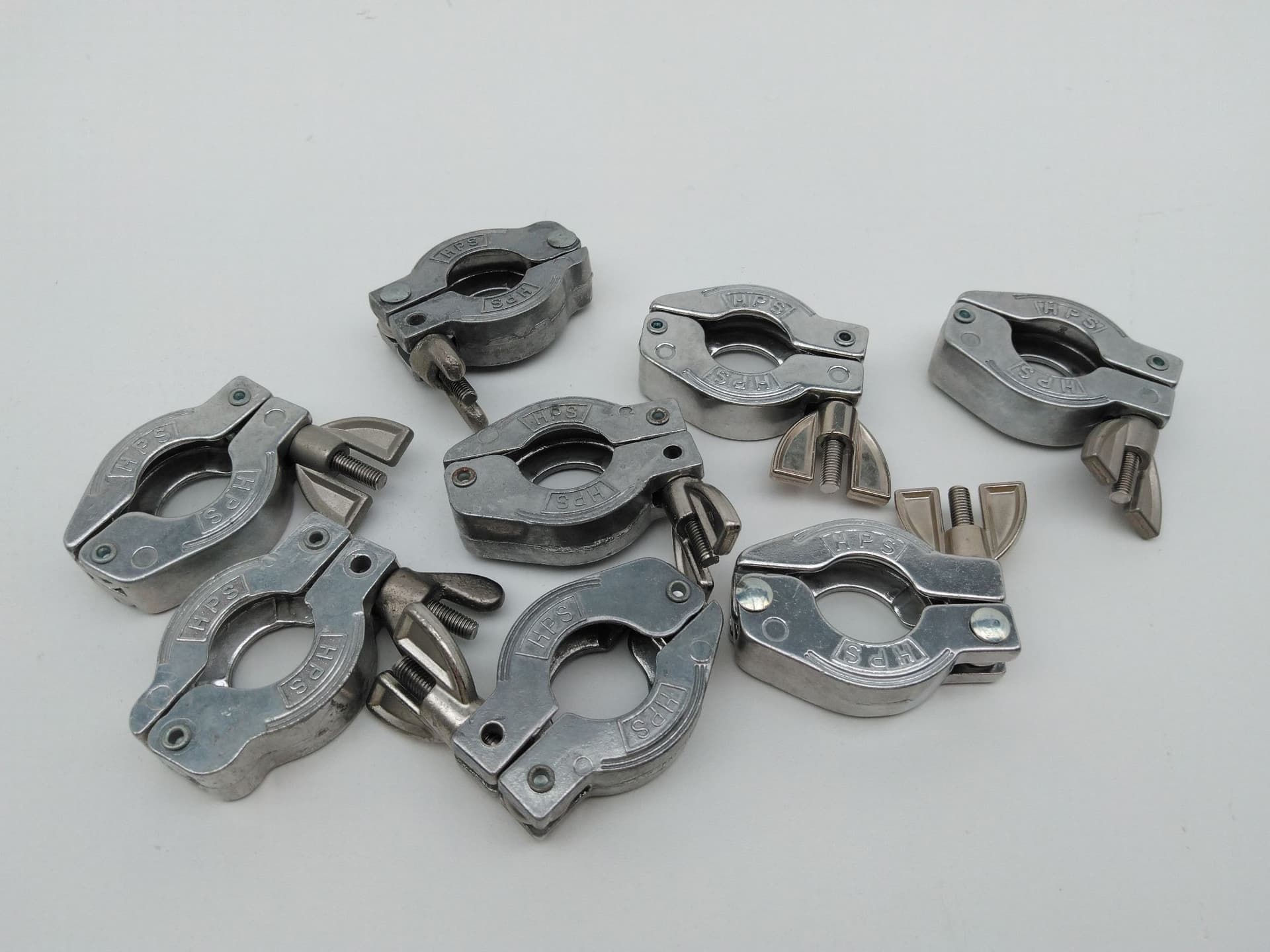 MKS/ HPS DN ISO-NW16 / KF16 Aluminum Clamping Rings - Lot of 8