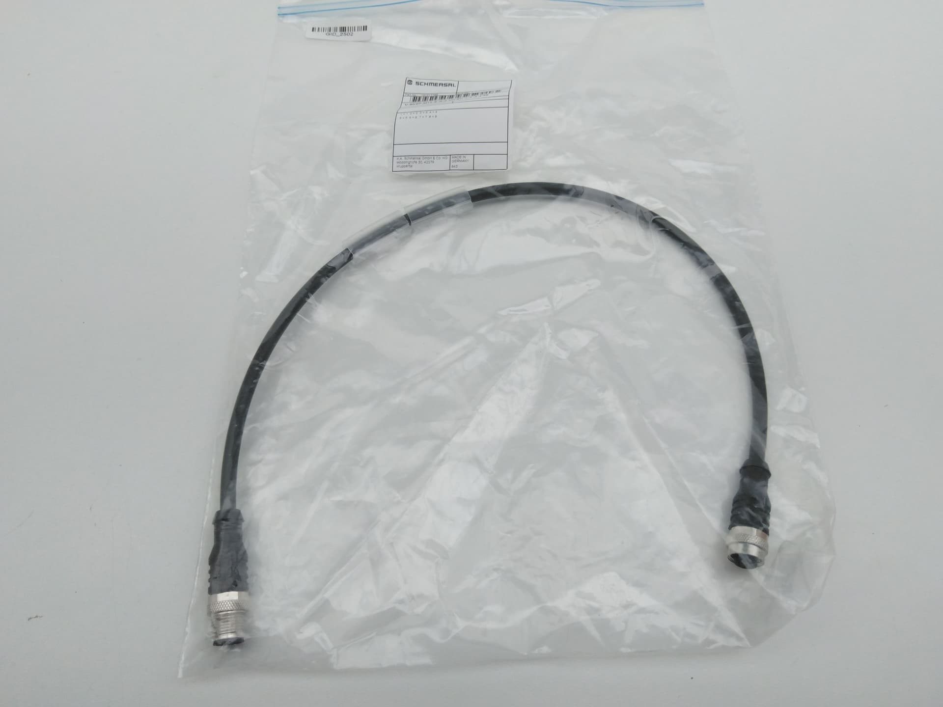 Schmersal V-SK8P-M12-S-G-0.5M-BK-2-X-A-4-69 / 101217786 Male / Female Cord Set