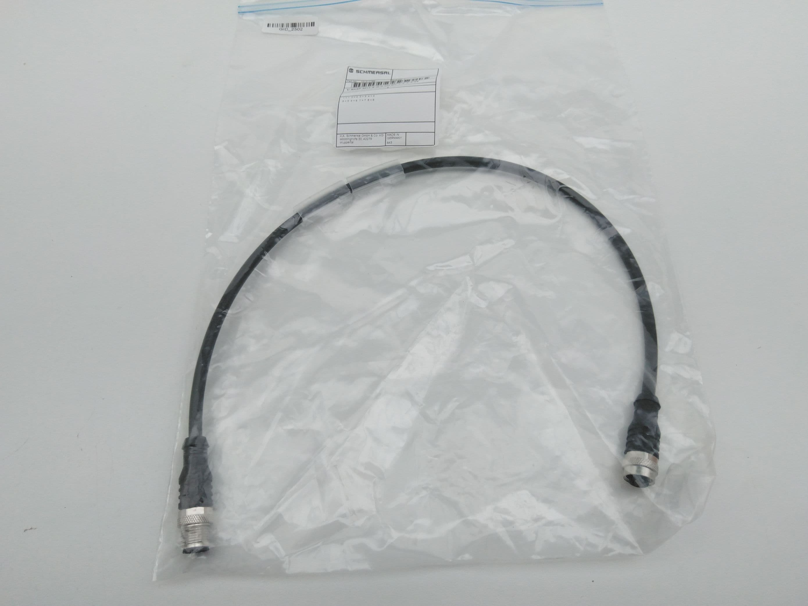 Schmersal V-SK8P-M12-S-G-0.5M-BK-2-X-A-4-69 / 101217786 Male / Female Cord Set