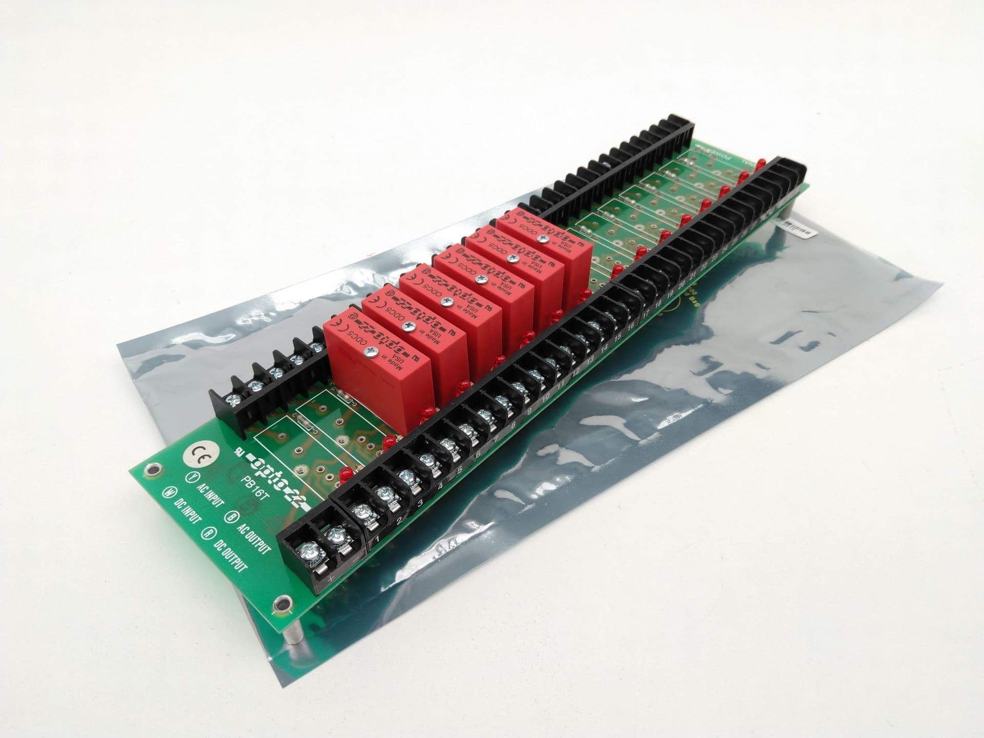 OPTO 22 PB16T 16-channel I/O Module Rack w/ 6x ODC5 Output Modules