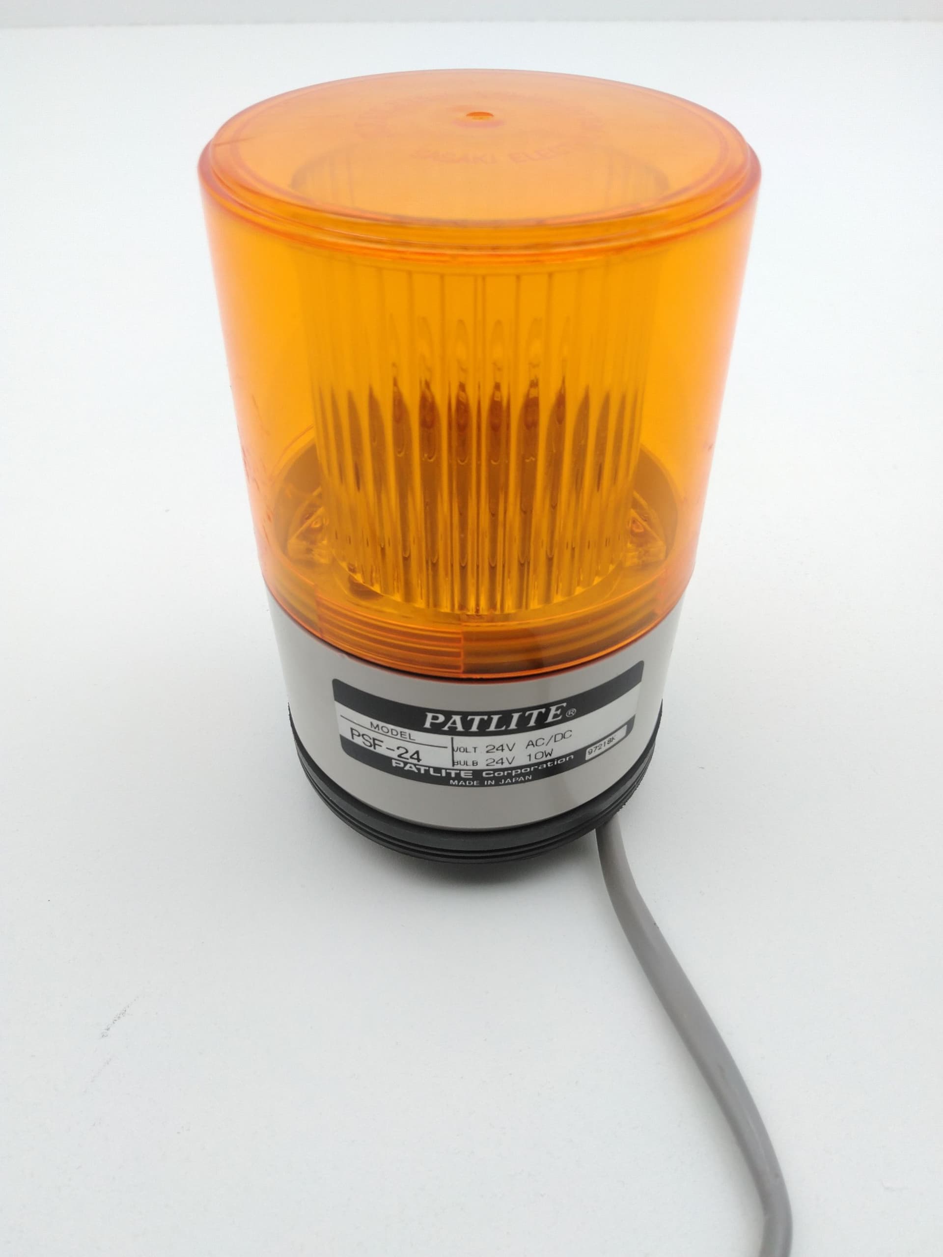 Patlite PSF-24 Amber Flashing Beacon Signal Light, 24V, 10W