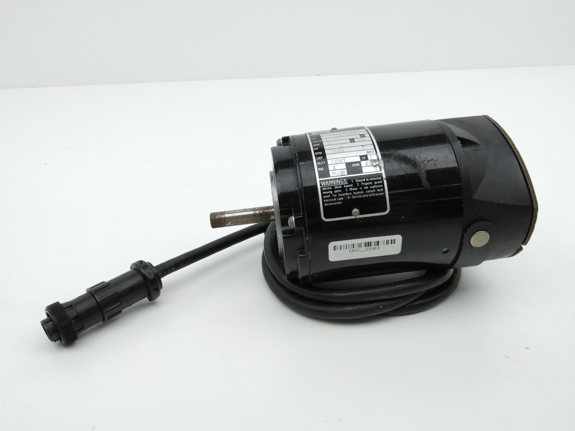 Bodine Electric Company 32D3BEPM Motor 130V, .71A, 1/12HP, 2500RPM