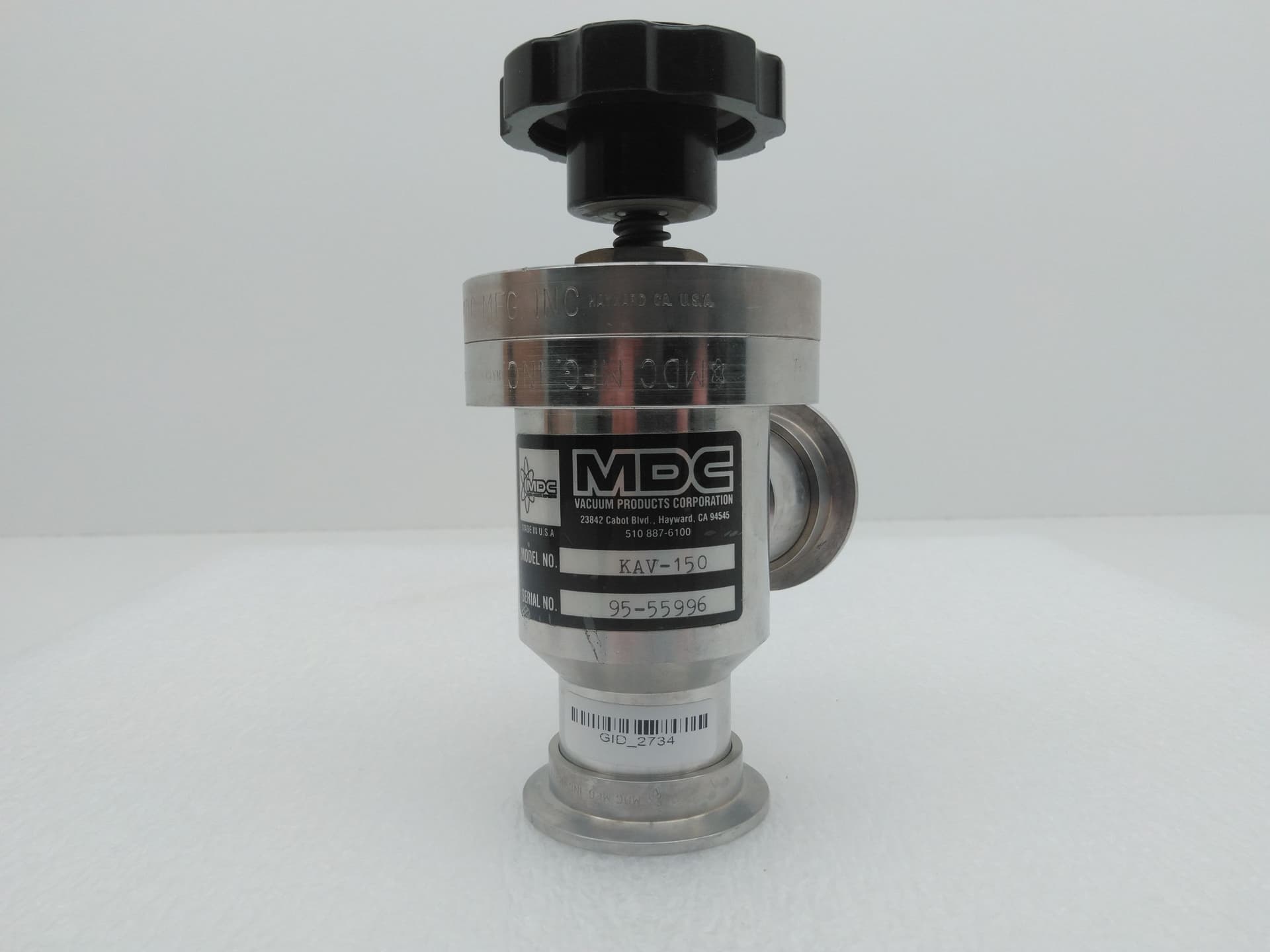 MDC Vacuum Products KAV-150 Manual Angle Valve