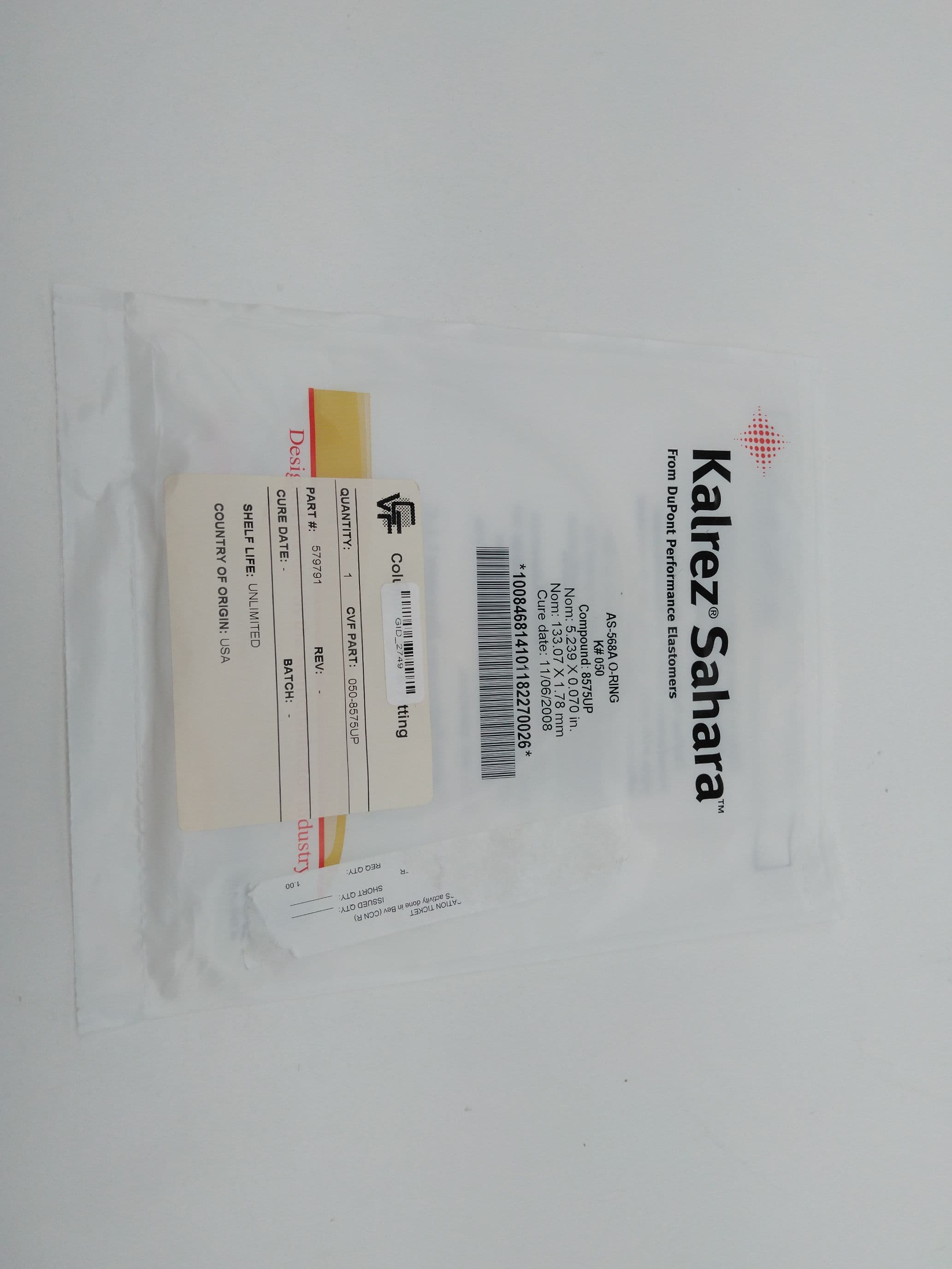 Kalrez Sahara AS-568A K#50 Compound:8575UP O-Ring 133.07 X 1.78mm