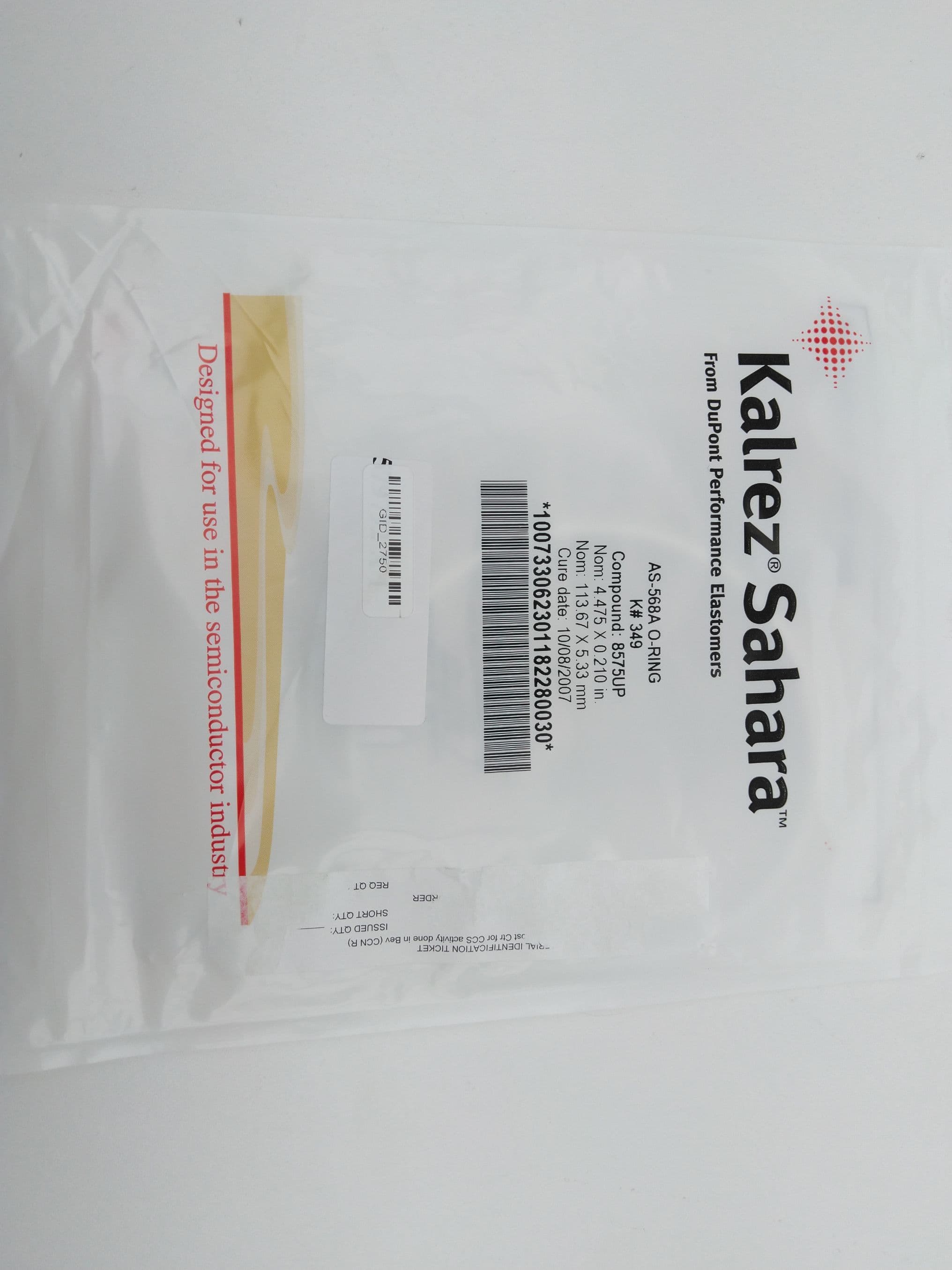 Kalrez Sahara AS-568A K#349 Compound:8575UP O-Ring 113.67 X 5.33mm