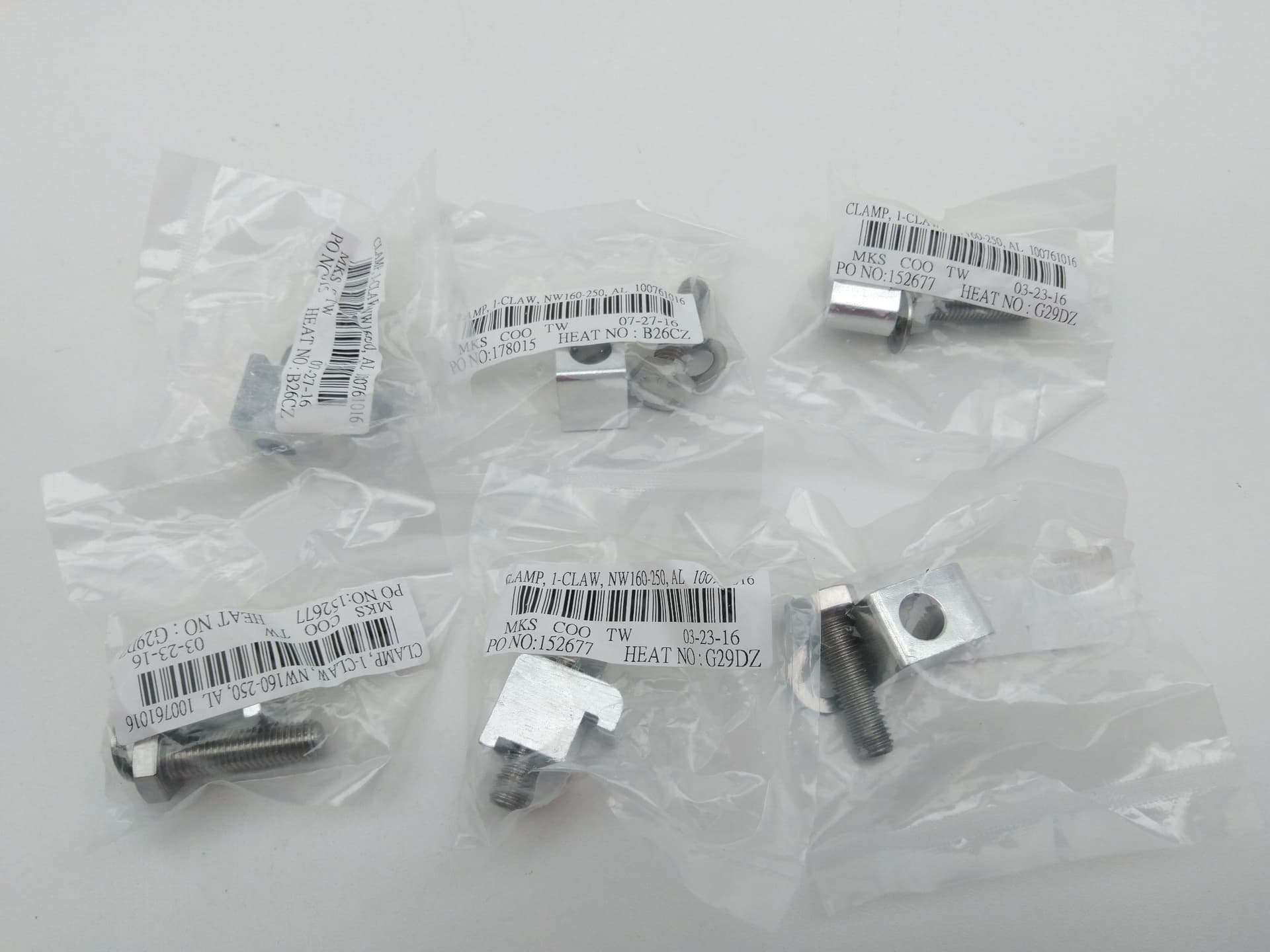 MKS 100761016 Single Claw Flange Clamp, ISO-MF, NW160-250, Aluminum Lot of 6
