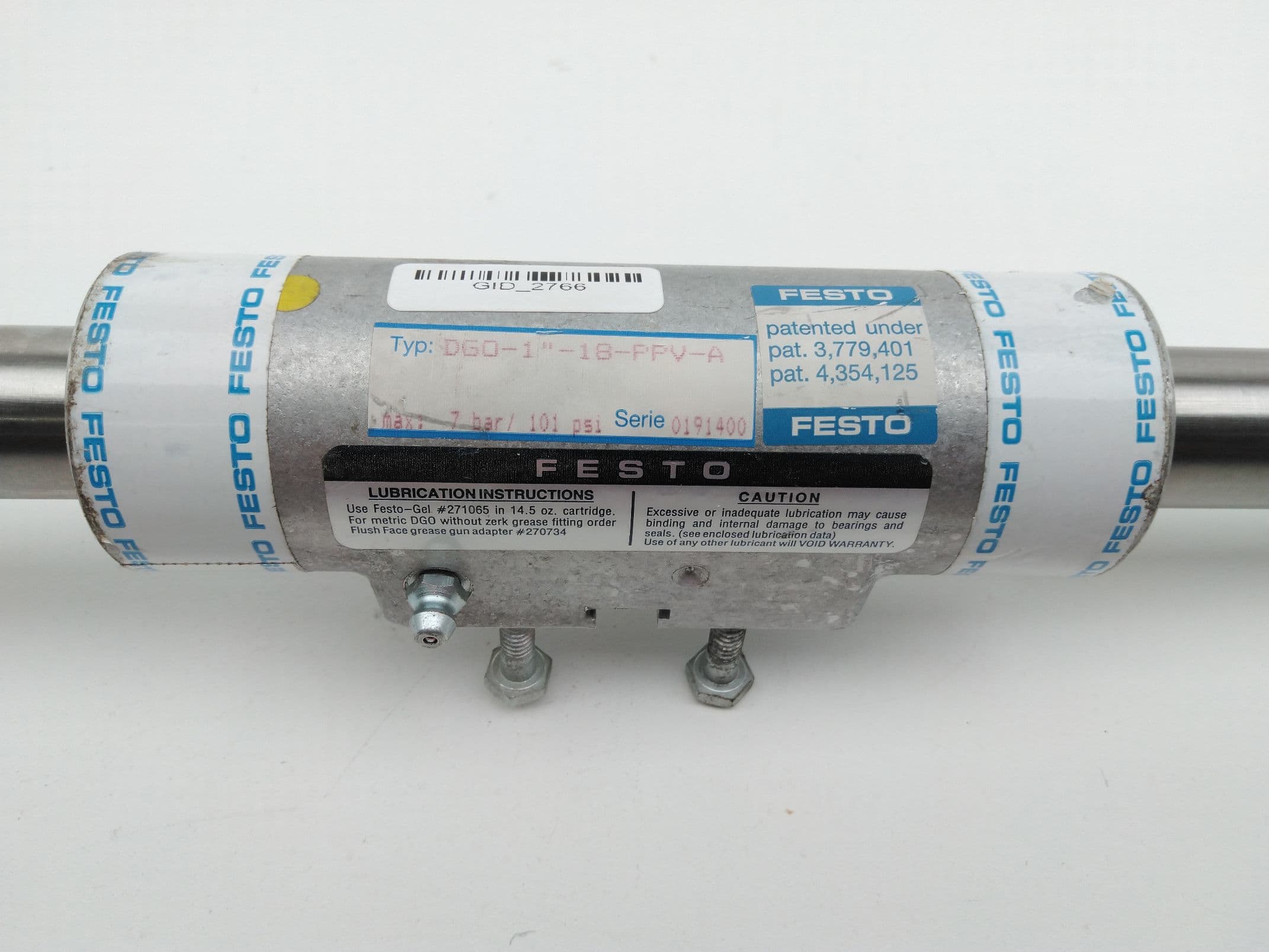 Festo DGO-1”-18-PPV-A Pneumatic Linear Drive 101Psi, 7 Bar