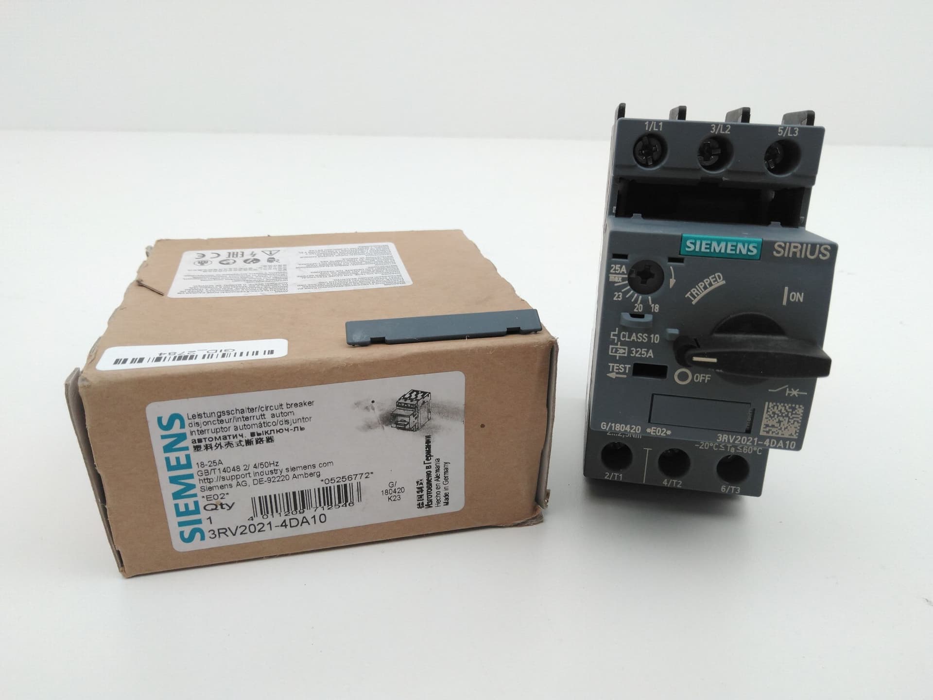 Siemens 3RV2021-4DA10 Motor Protection Circuit Breaker, 18-25A