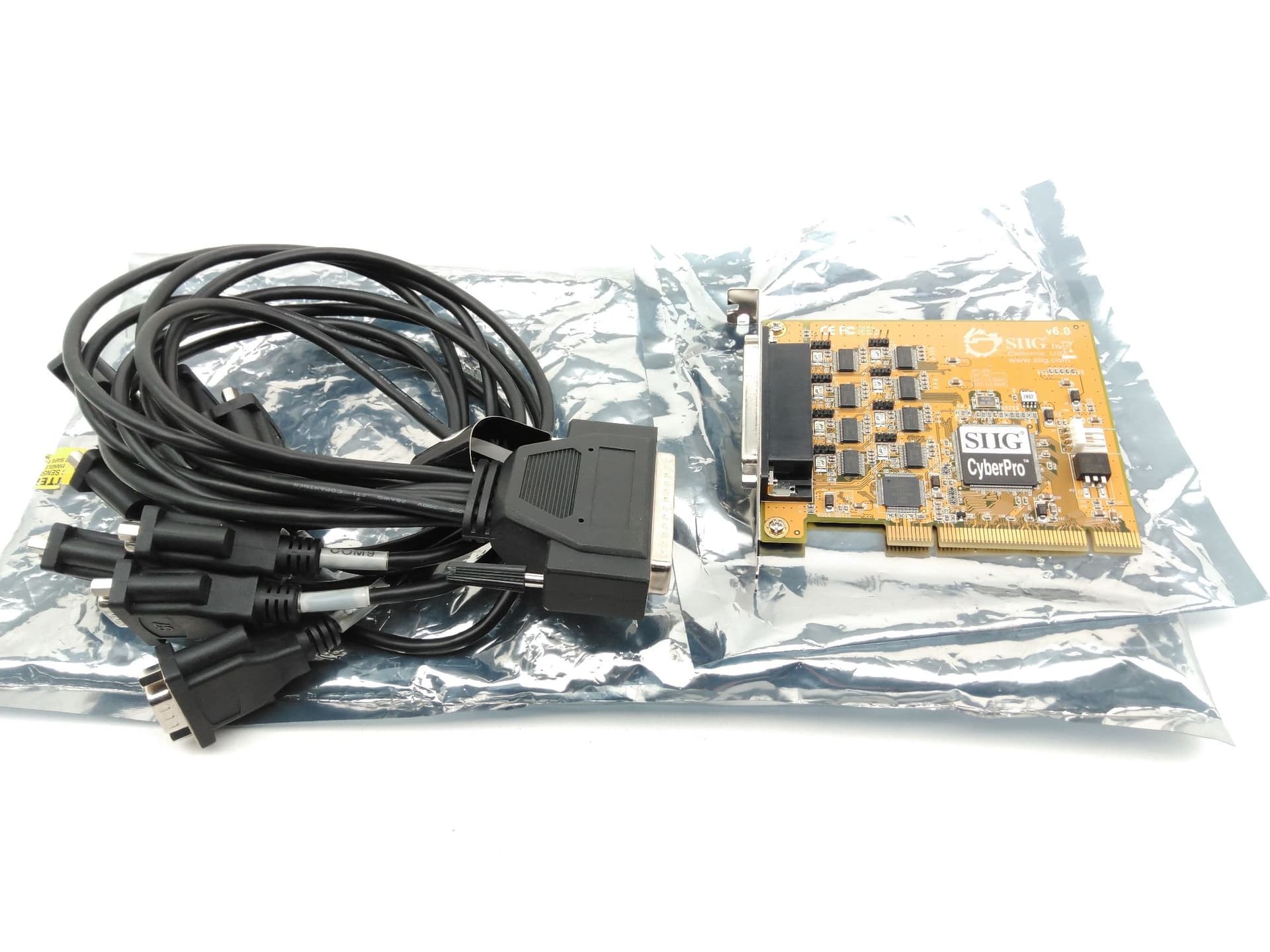 SIIG JJ-P08611-S6 Cyber Pro v6.0 PCI Serial 8000 I/O Card w/ 8 Port Cable