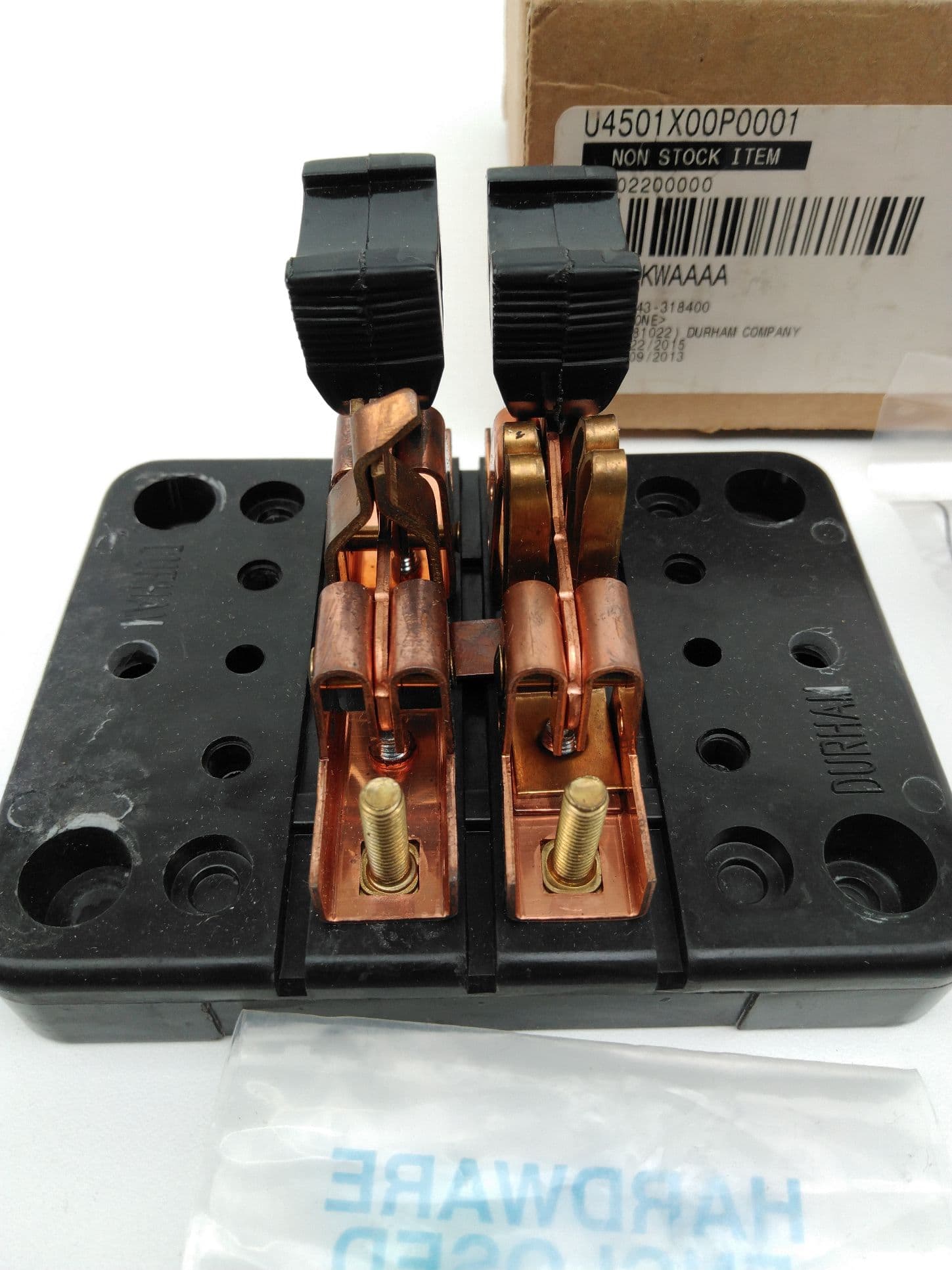 The Durham 2-1005F-00 Test Switch 2Pole, 30A, 600VAC w/ 7941FC-00 Black Cover