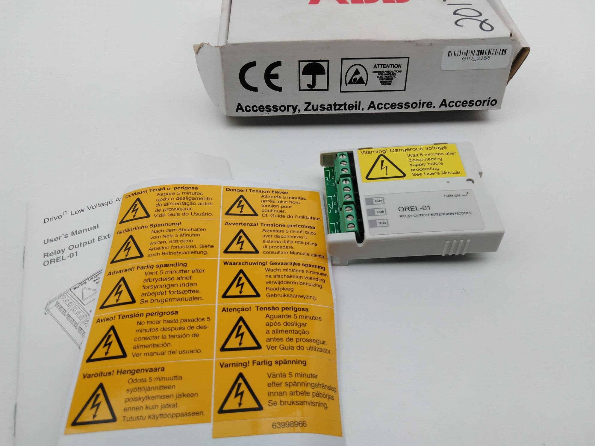 ABB OREL-01-KIT / 3AUA0000002040 Relay Output Extension Module, Rev: B